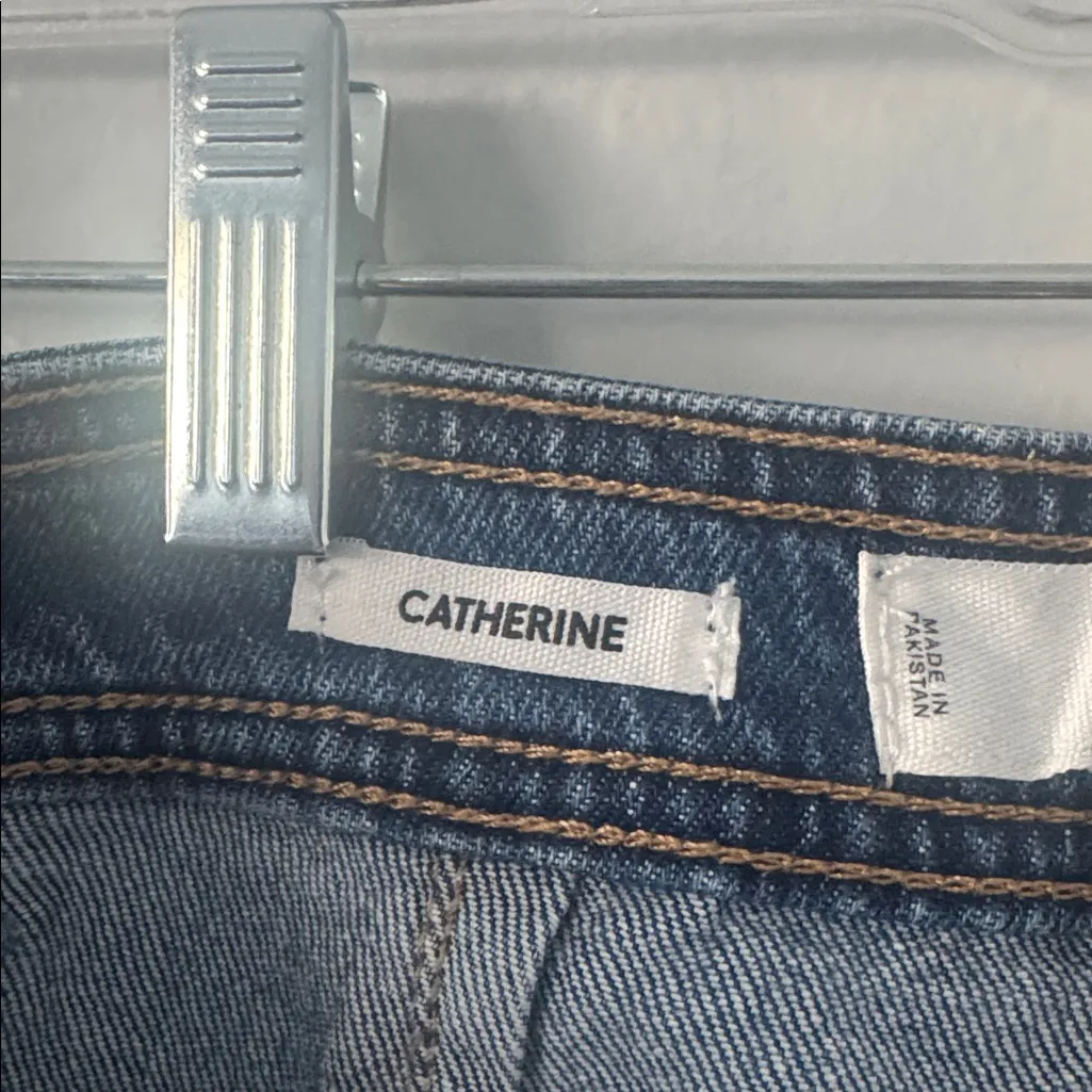 Mango MNG Catherine Culotte High Rise Wide Leg Jeans Boho Chic Size 1 Blue - Image 6