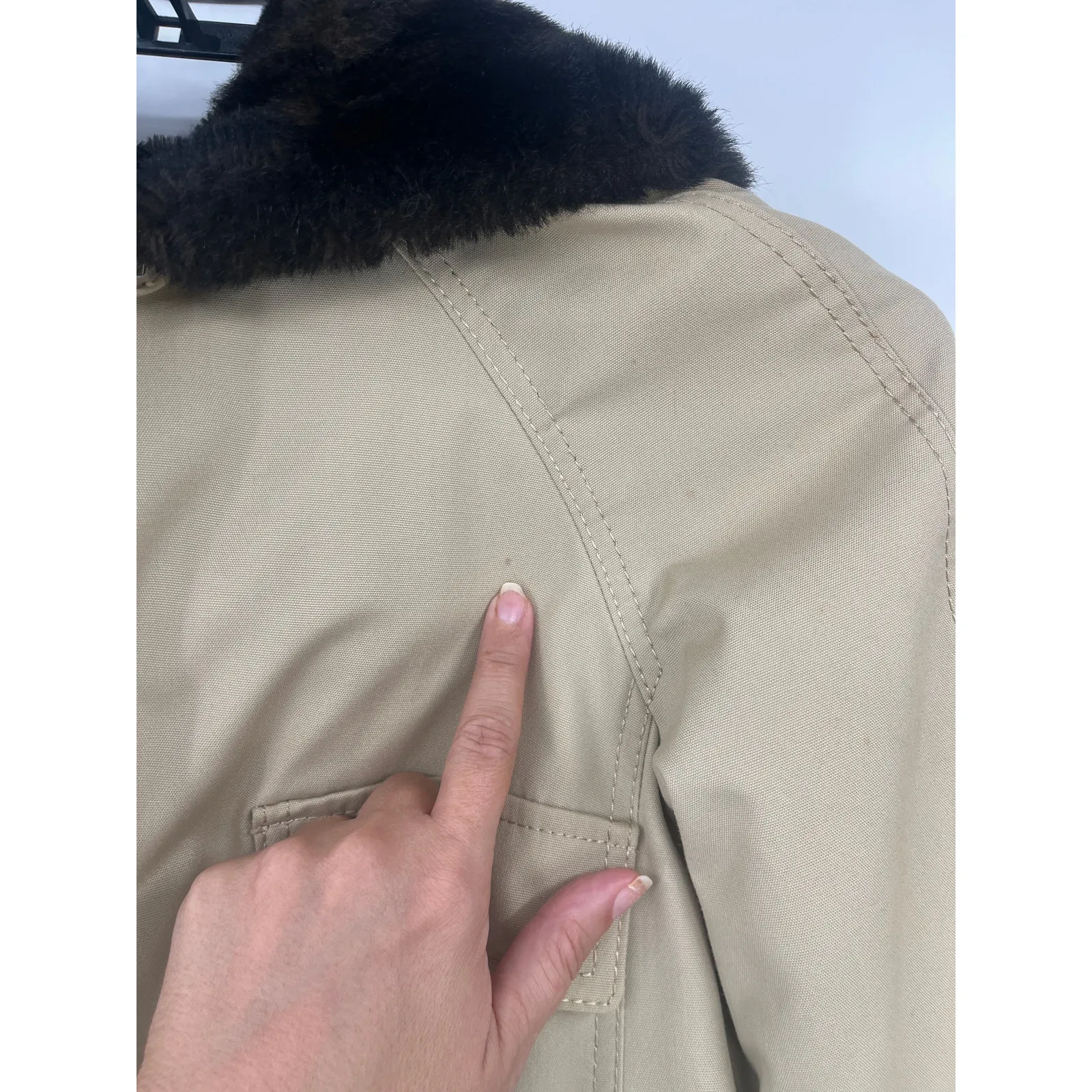 Vtg 60s Country Pacer Fur Trimmed Womens Coat Sz L 70s Preppy Old Money Retro Tan Size L - Image 9