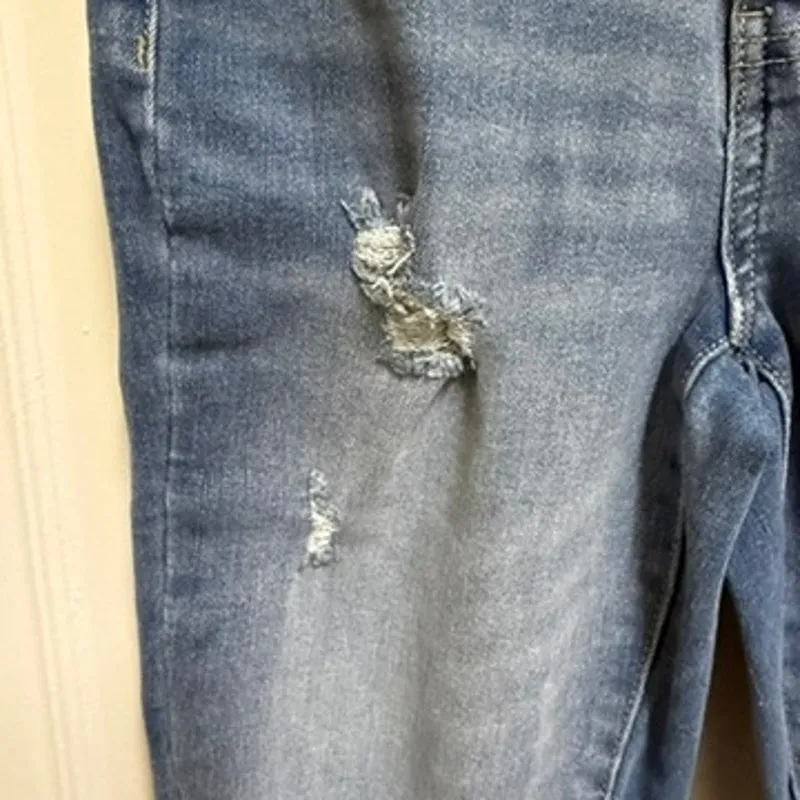 So Jeans Womens Size 0 Long 24 W Super High Rise Jegging‎ Blue Ripped Distressed - Image 3