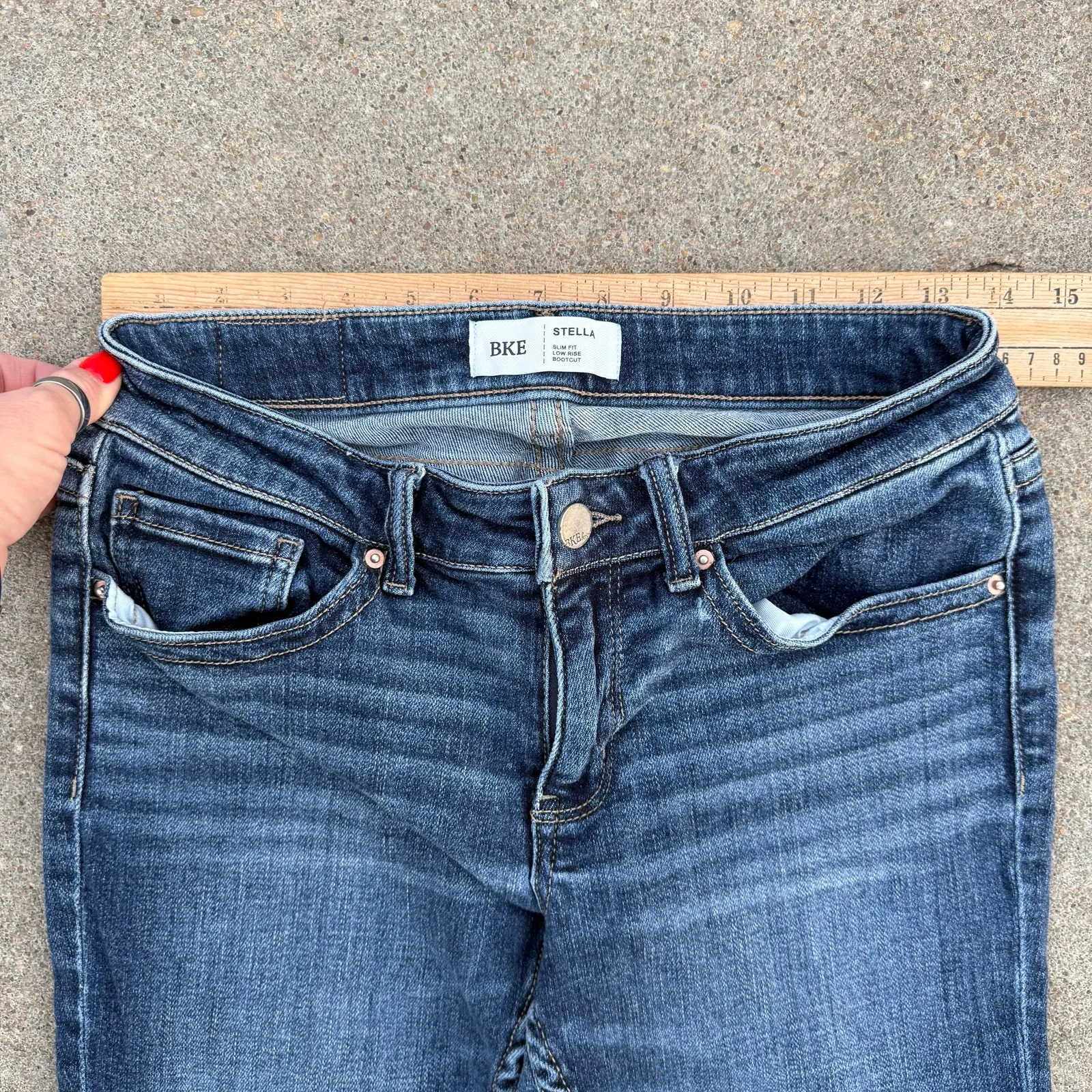 Buckle BKE Stella 28R Slim Fit Low Rise Boot Cut Blue Jeans ABK7808R Size 28 - Image 6