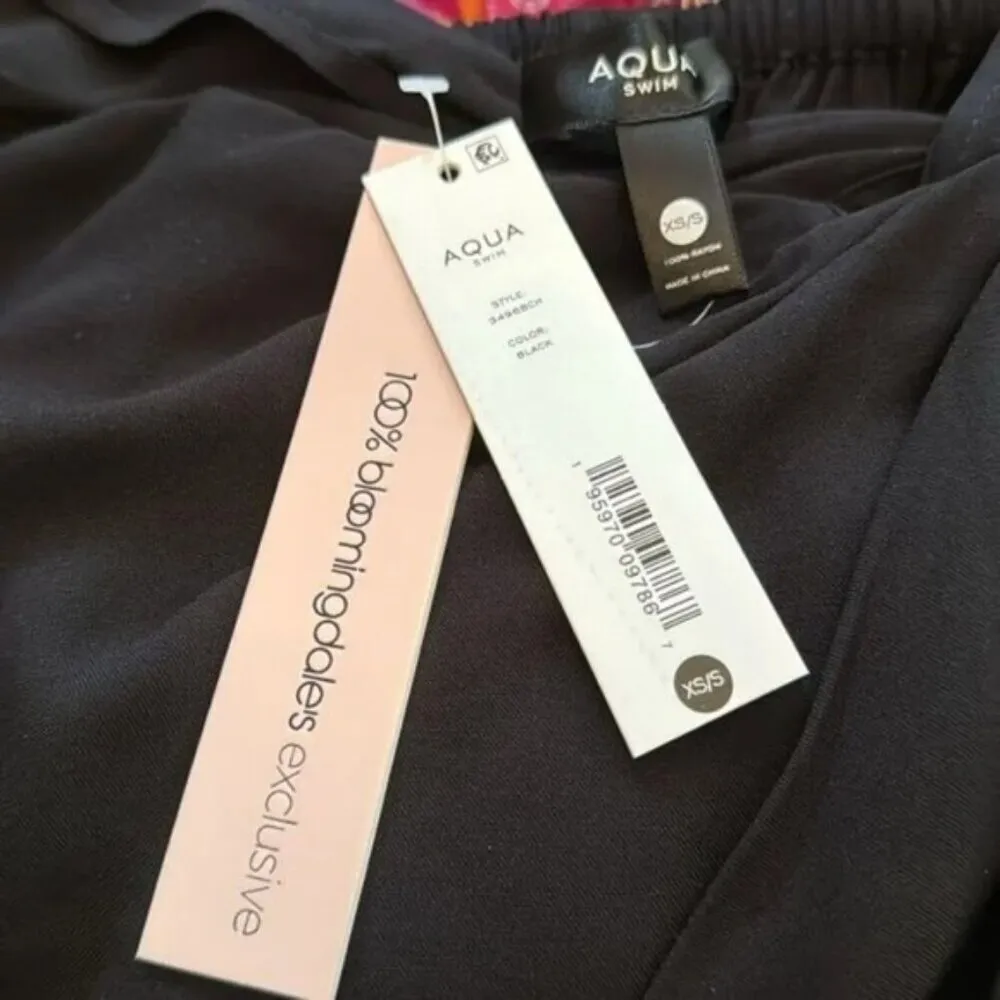 Aqua Swim Womens Black Sarong Beachwear Skirt Cover Up Size XS/S NWT - Image 7