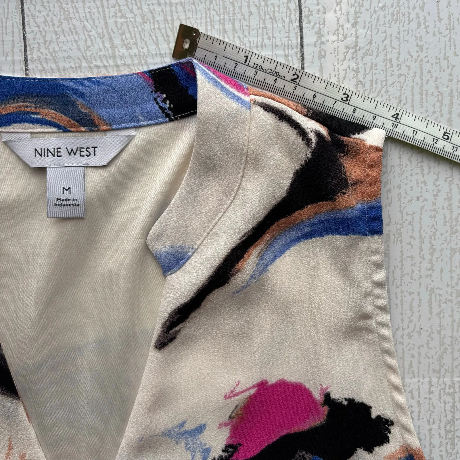 Nine West Watercolor Print Mini Dress Size Medium - Image 8