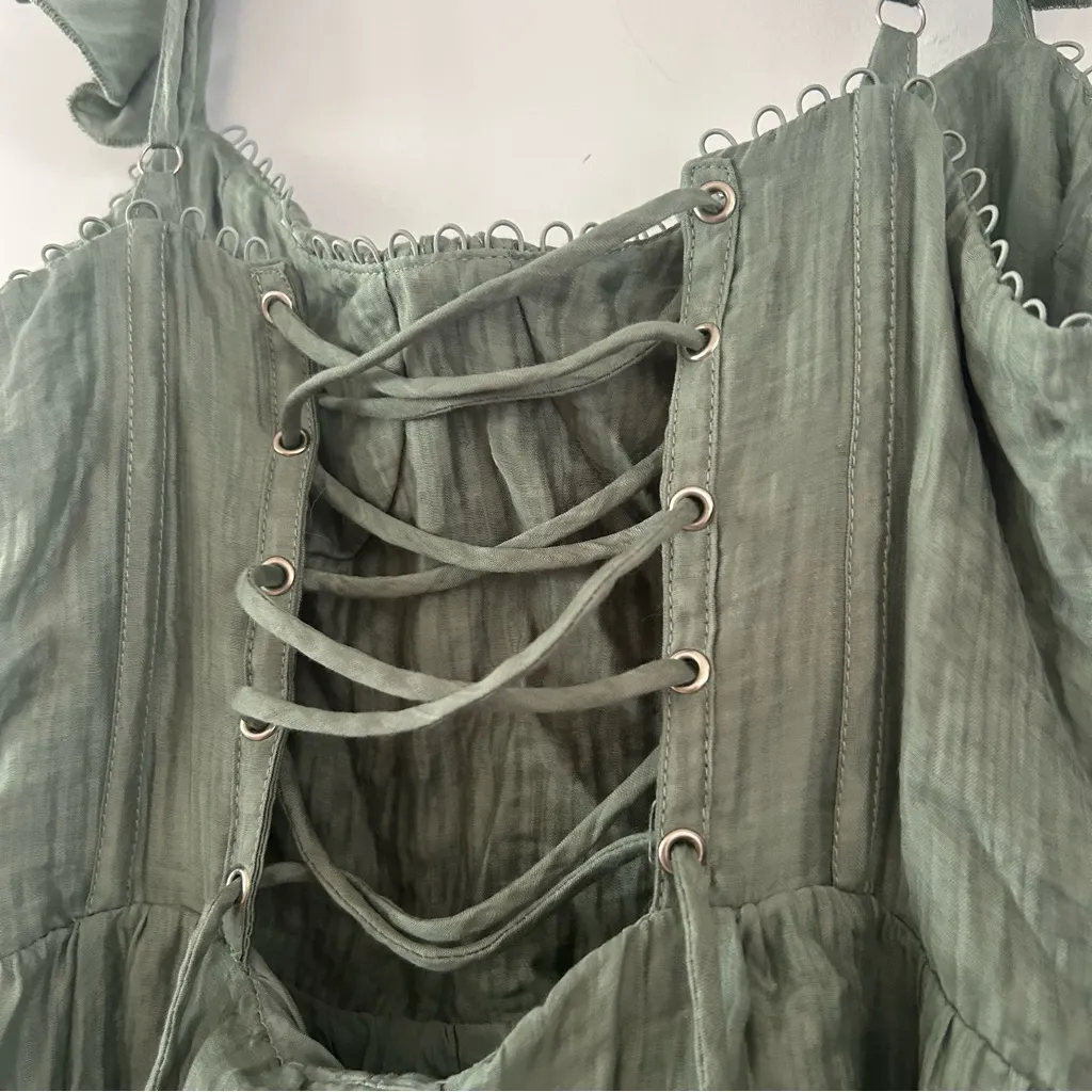 ASTR Wedelia Fit & Flare Sage Farmhouse Cottagecore Midi Dress Size L - Image 10