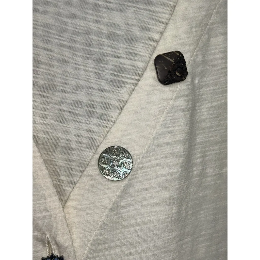 Soft Surroundings Delia Mixed Button Front Tunic Top Size Large Lagenlook Basic - Image 6