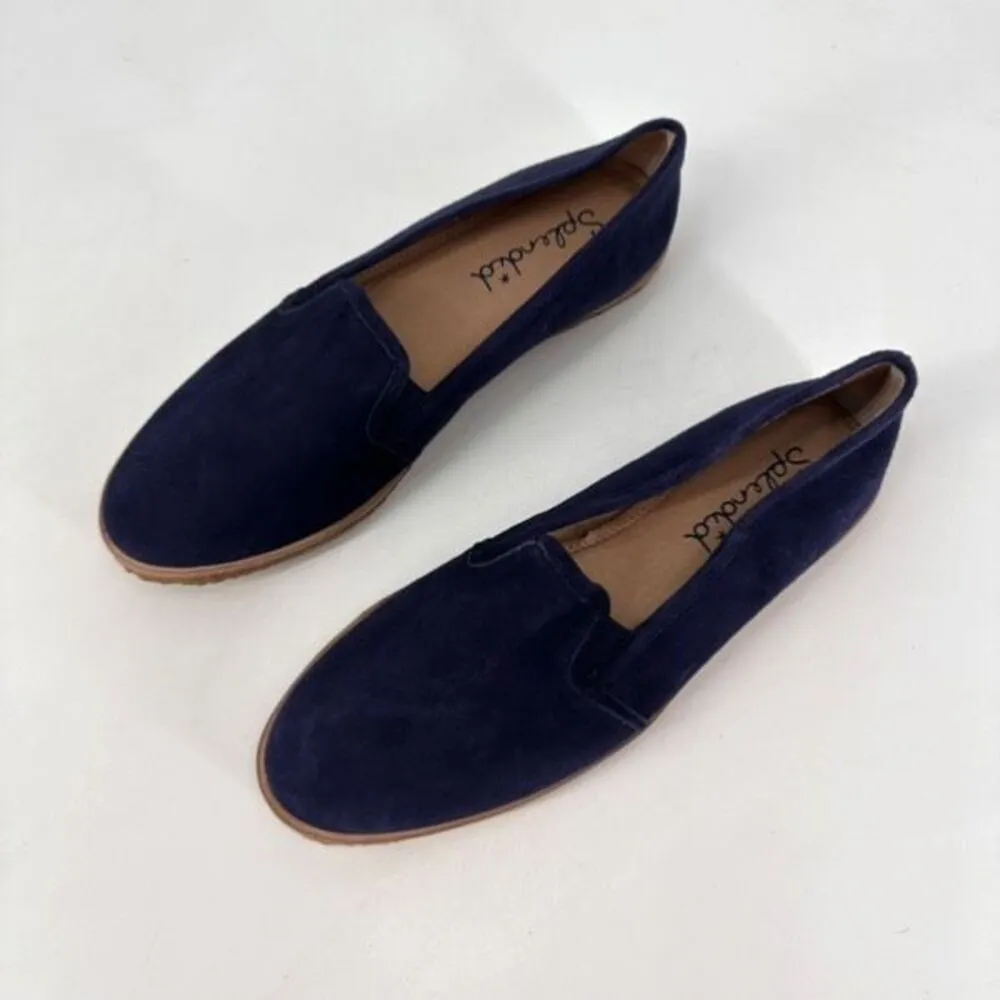 Splendid blue Suede Fine Leather Loafers Pull On Shoes Size 8 Flats Neutral Work - Image 8