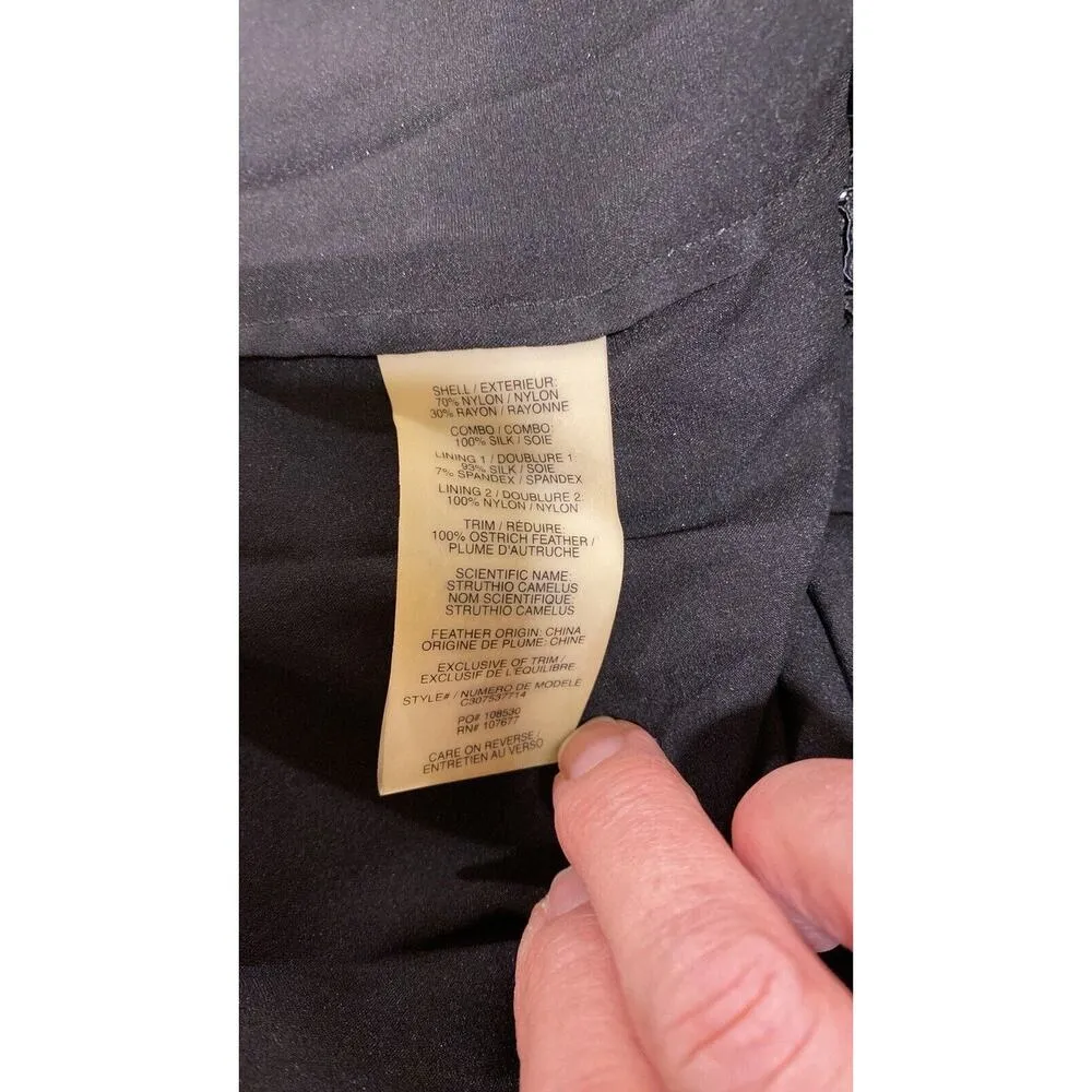 Alice + Olivia Dress Women Size 0 Black lace with feathers Sleeveless - Image 8