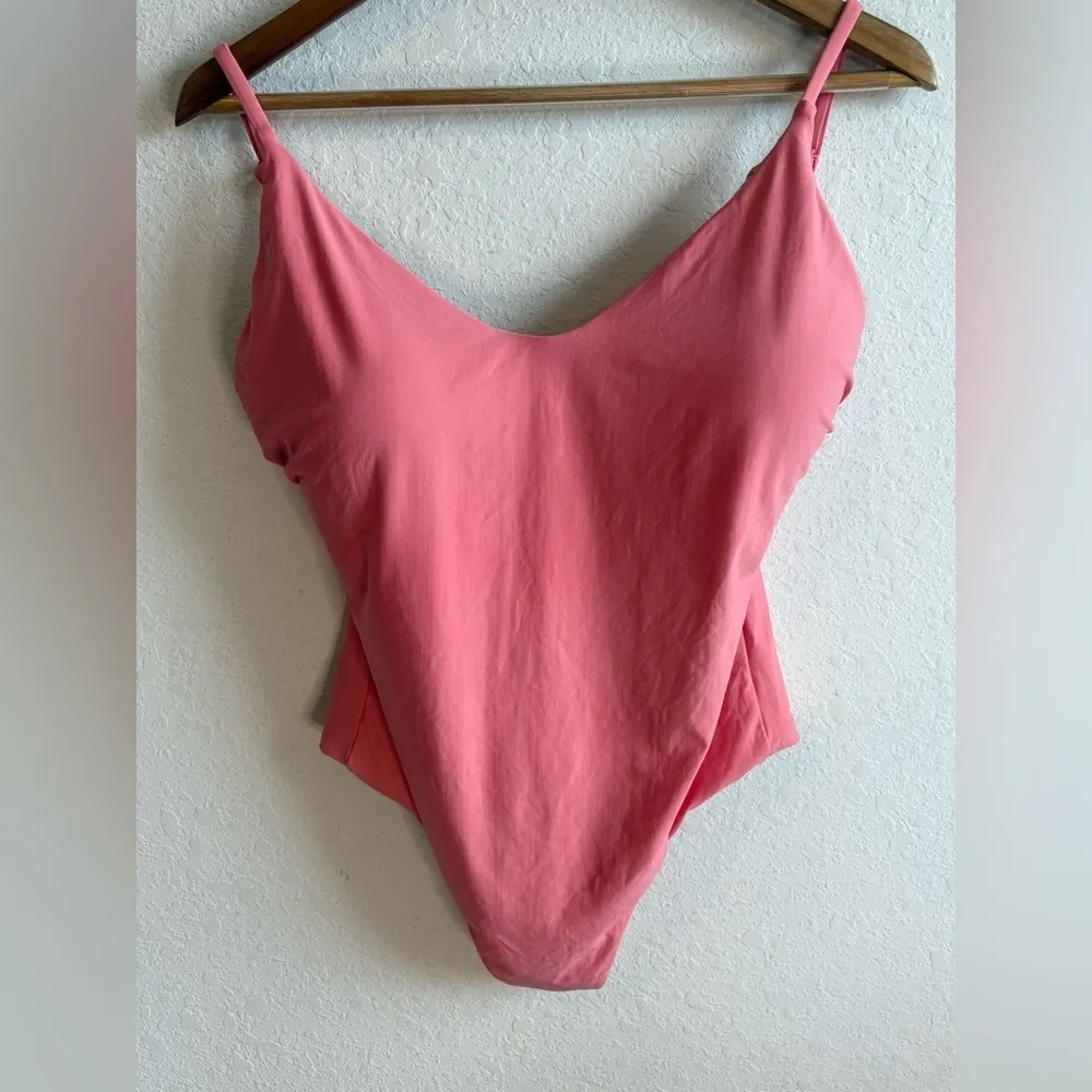 JCrew Annie Ruched Back One-Piece Swimsuit Womens 16 Neon Flamingo H8250 NWT - Image 2