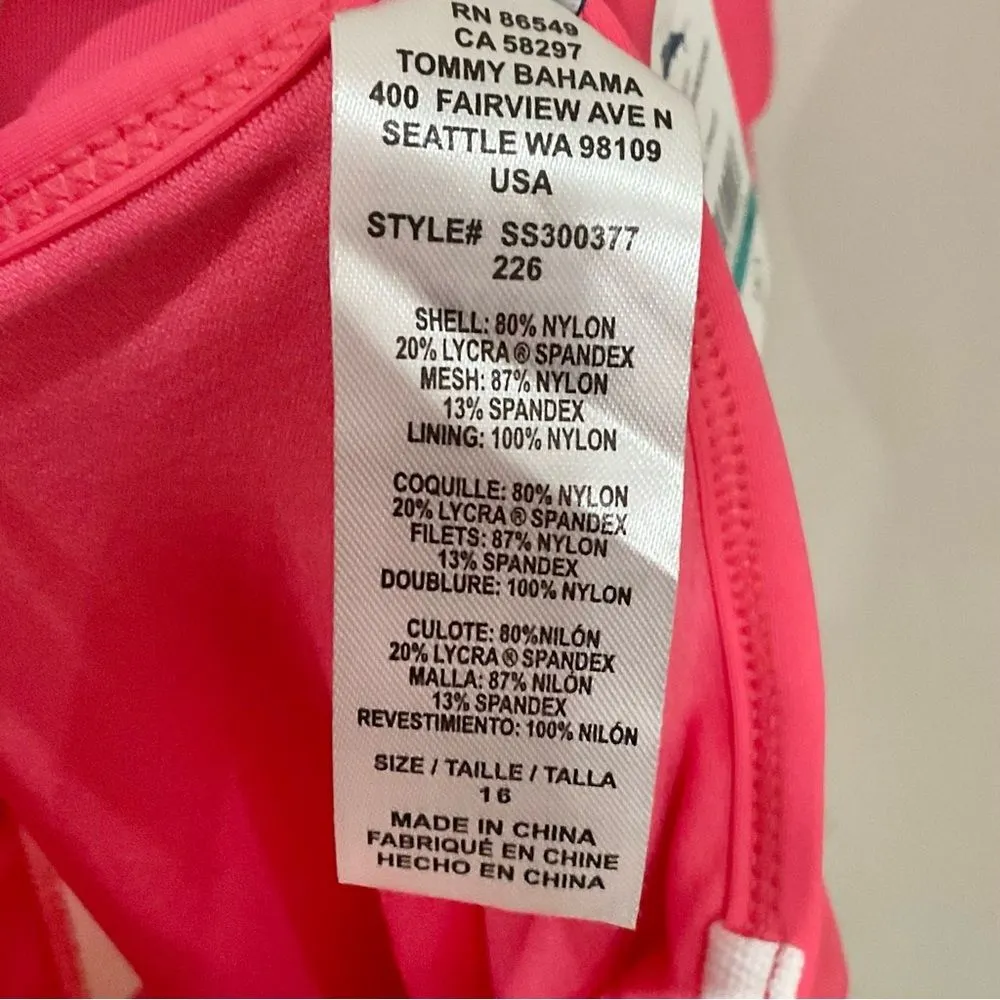 Tommy Bahama Pearl Off The Shoulder One Piece Swimsuit Sz 16 New Coral Coast - Image 8