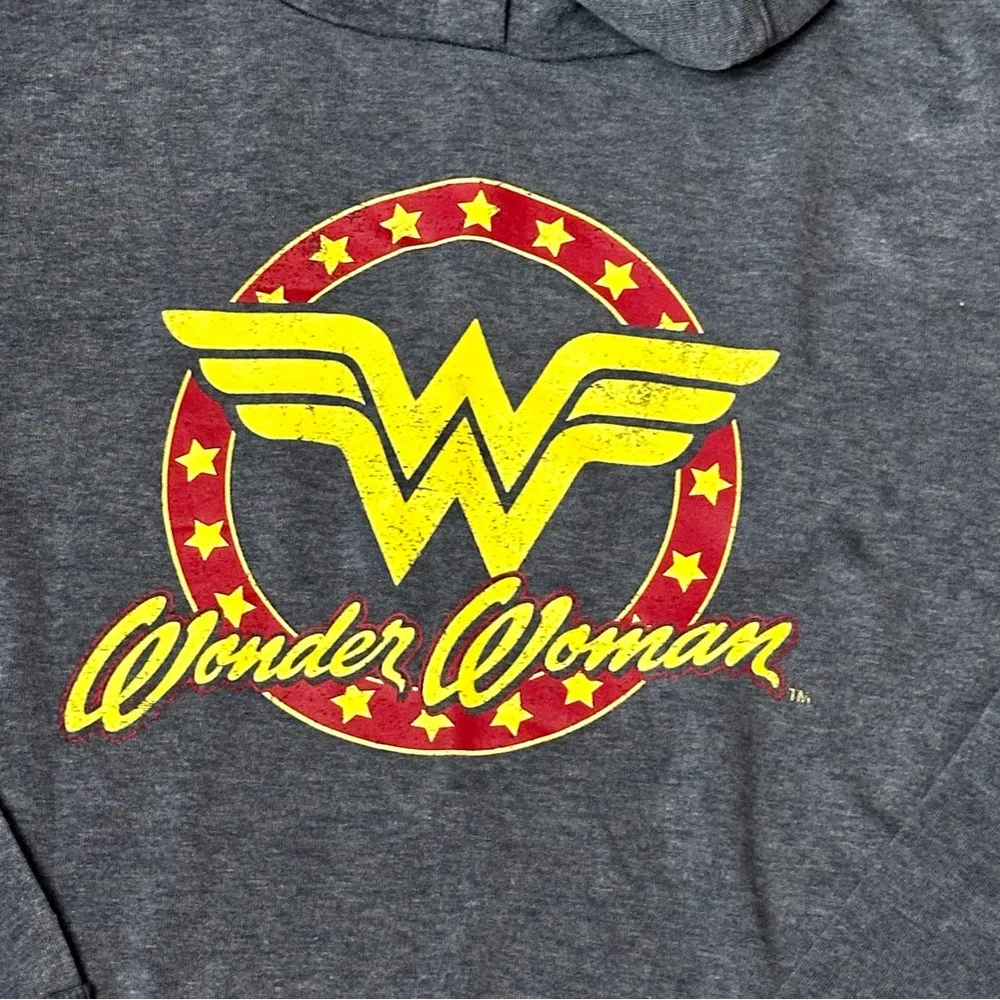 Wonder Woman Gray Cropped Hoodie Sweatshirt DC Comics Back To School Girl Power Size 3X - Image 5