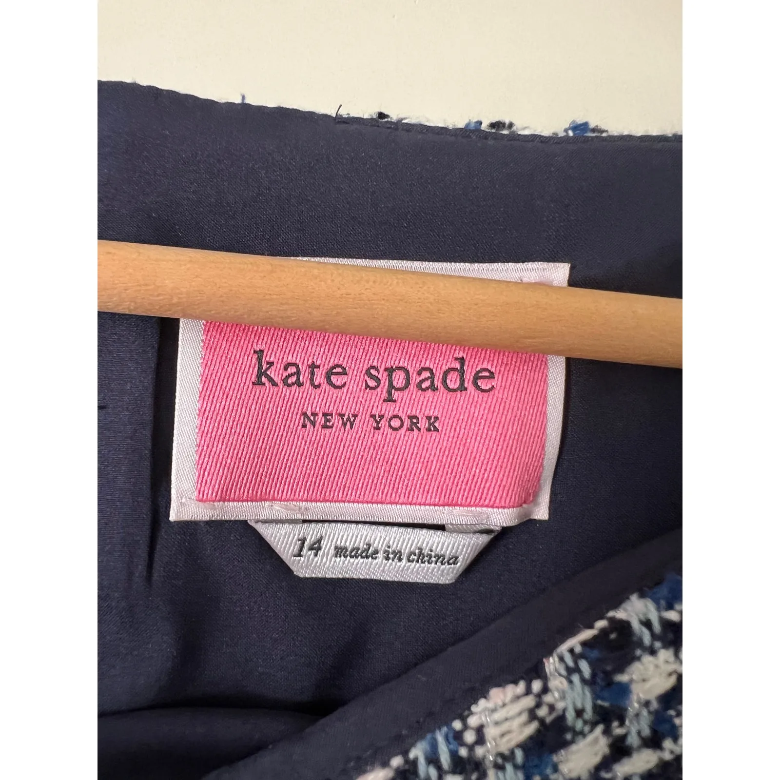 Kate Spade Nautical Tweed Dress Sleeveless Fit Flare A-Line 14 Blue White - Image 5