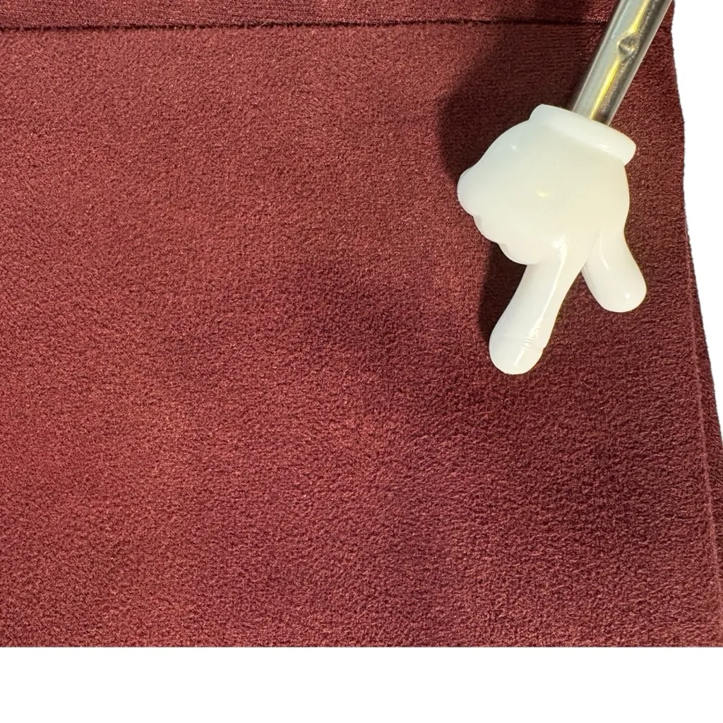 Ann Taylor Oxblood Faux Suede Skirt Women’s 0 Burgundy Whimsigoth Dark Romantic - Image 11