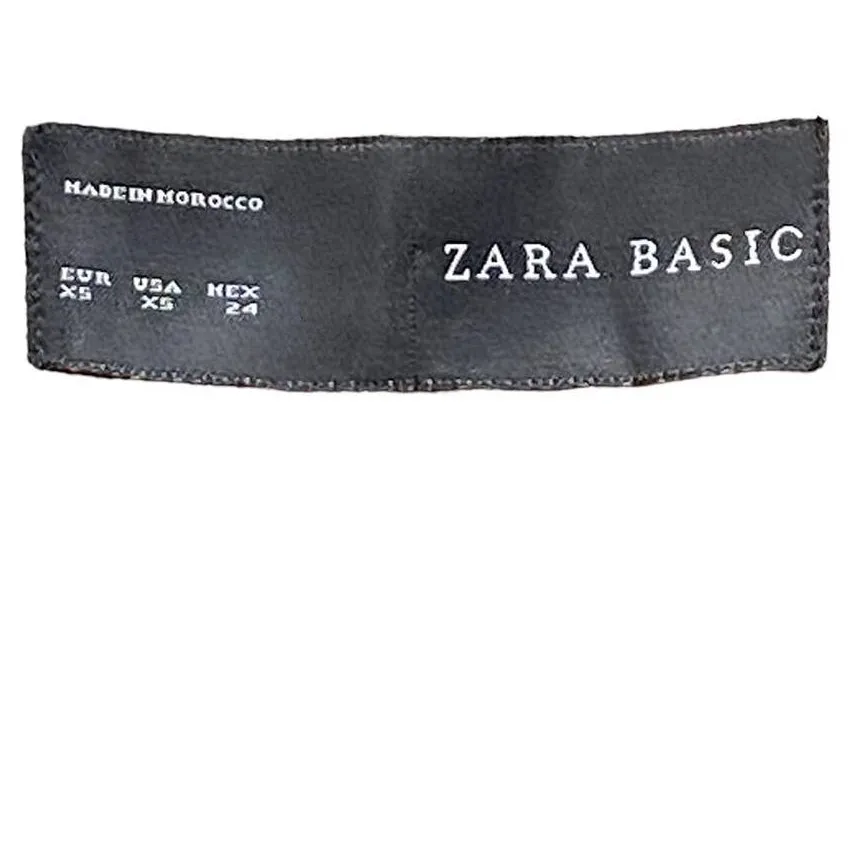 ZARA BASIC Blue Checked Plaid Suit Blazer Coat Tan Elbow Pads ~ Women's Size XS - Image 4