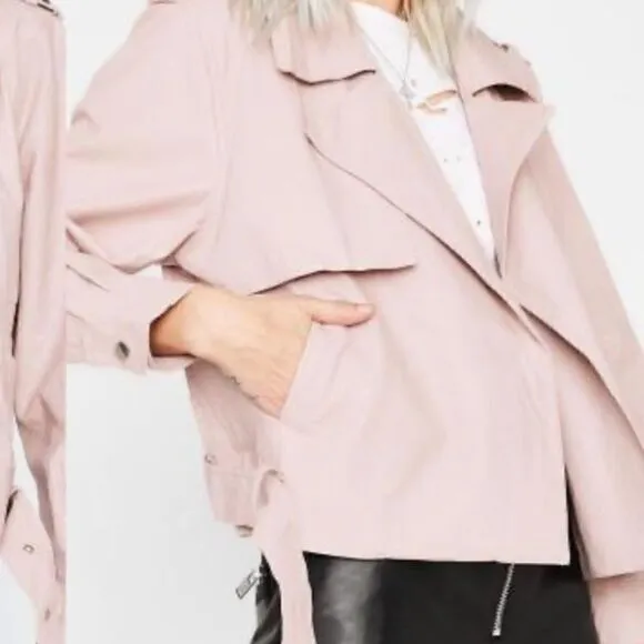Faux Leather ‎ Moto Jacket Pink - Image 11
