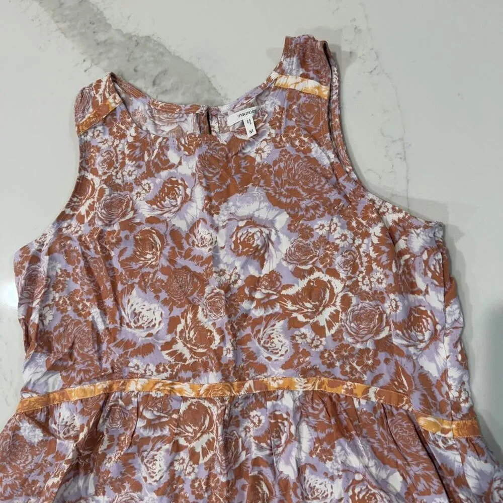 Maurices HighLow Tunic Sleeveless TankTop Womens Medium Pink/Orange Paisley Boho - Image 3
