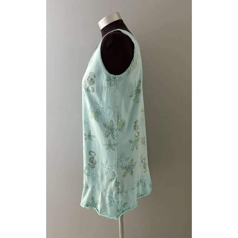 Fresh Produce Dress Size Small Blue Turtle Starfish Seahorse Beach Coverup *** - Image 3