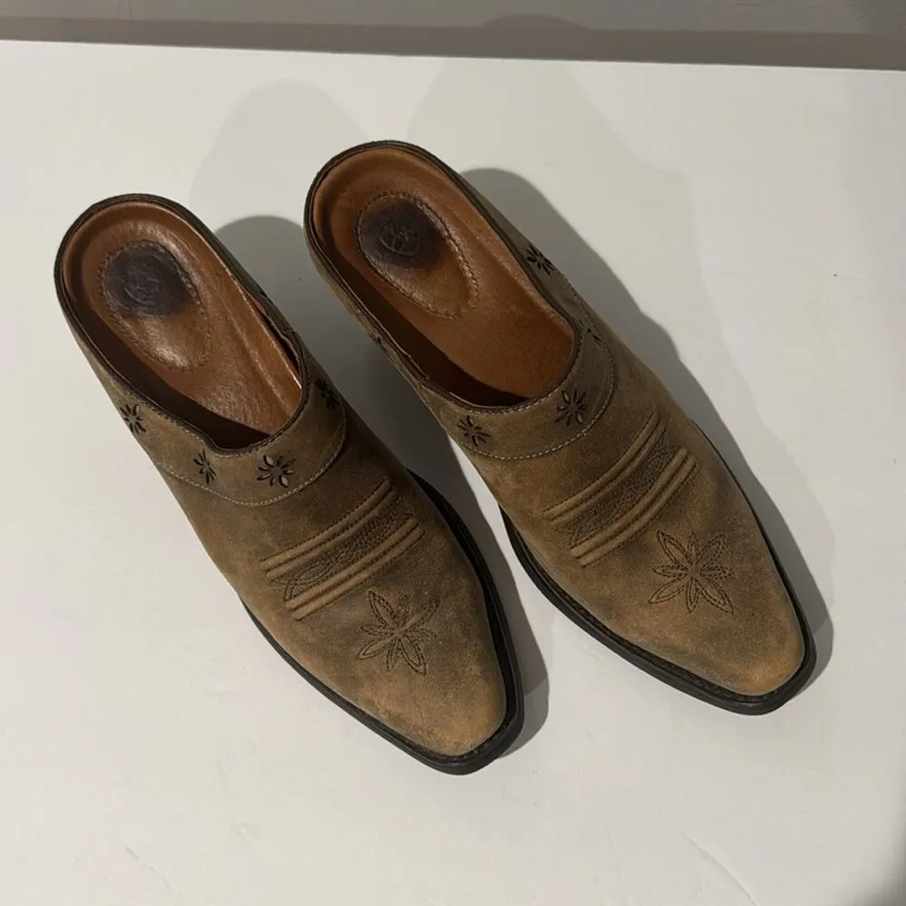 Ariat Desert Star Women's Brown Leather Western Mules Nashville Rodeo - Image 2