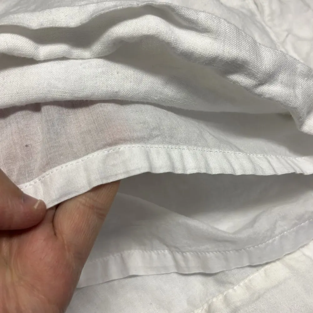 Ann Taylor LOFT White Linen Lined Shorts w/ Pockets & Basketweave Accents- Sz 10 - Image 10