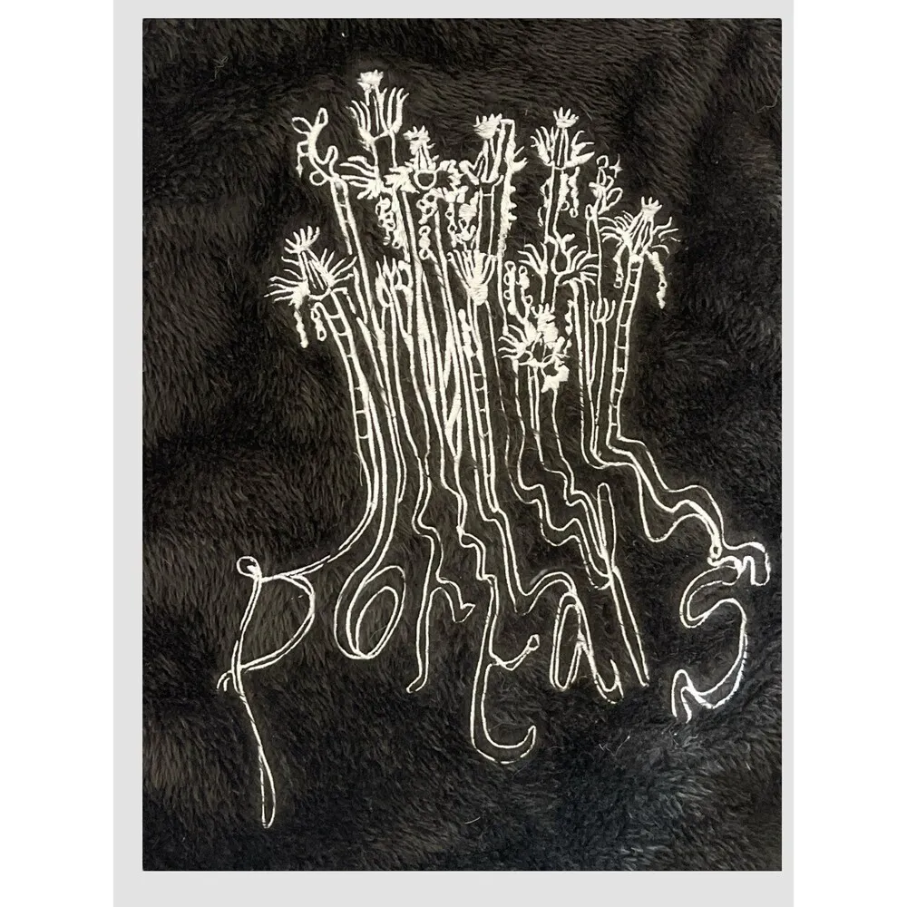 Melanie Martinez Portals Embroidered Fuzzy Backpack Adjustable Straps Gold Zip - Image 2