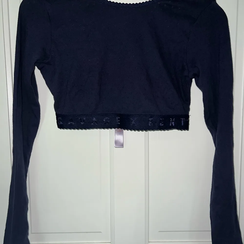 SAVAGE X Fenty  Jersey Knit Crop Top navy blue open back small - Image 4
