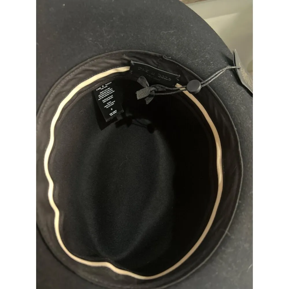 Rag & Bone Floppy Brim Wool Fedora Black Womens Size Small - Image 9