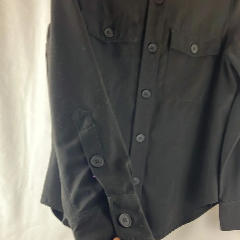 Zara Women black button up shirt size small - Image 4