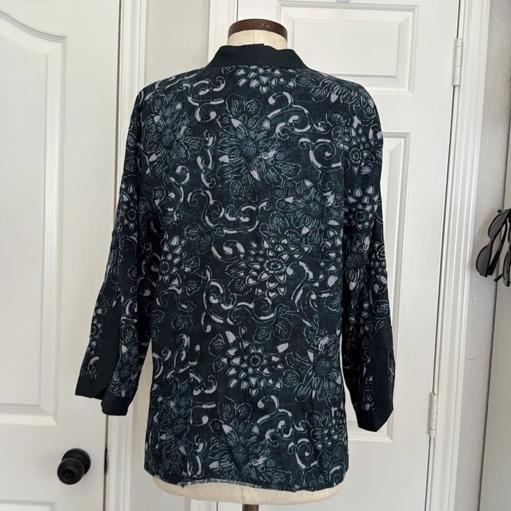 Citron Santa Monica linen and silk button down blouse Gray Size M - Image 11