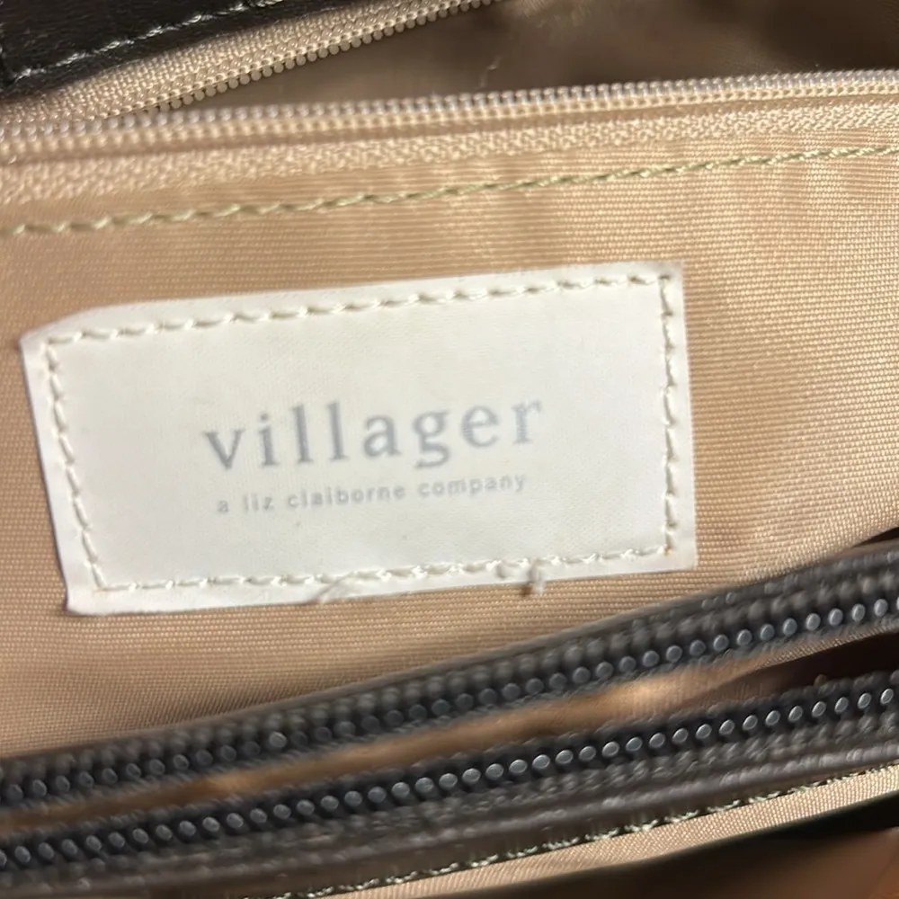 Villager/A Liz Claiborne Company Patterned Brown and Black Tote Bag - Image 9