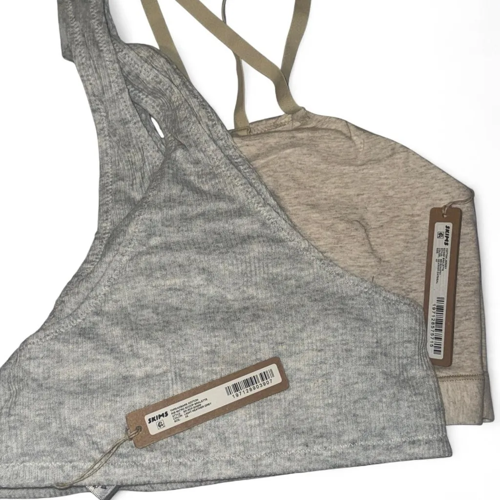 SKIMS Heather Gray and Beige Crop Tops - Image 2