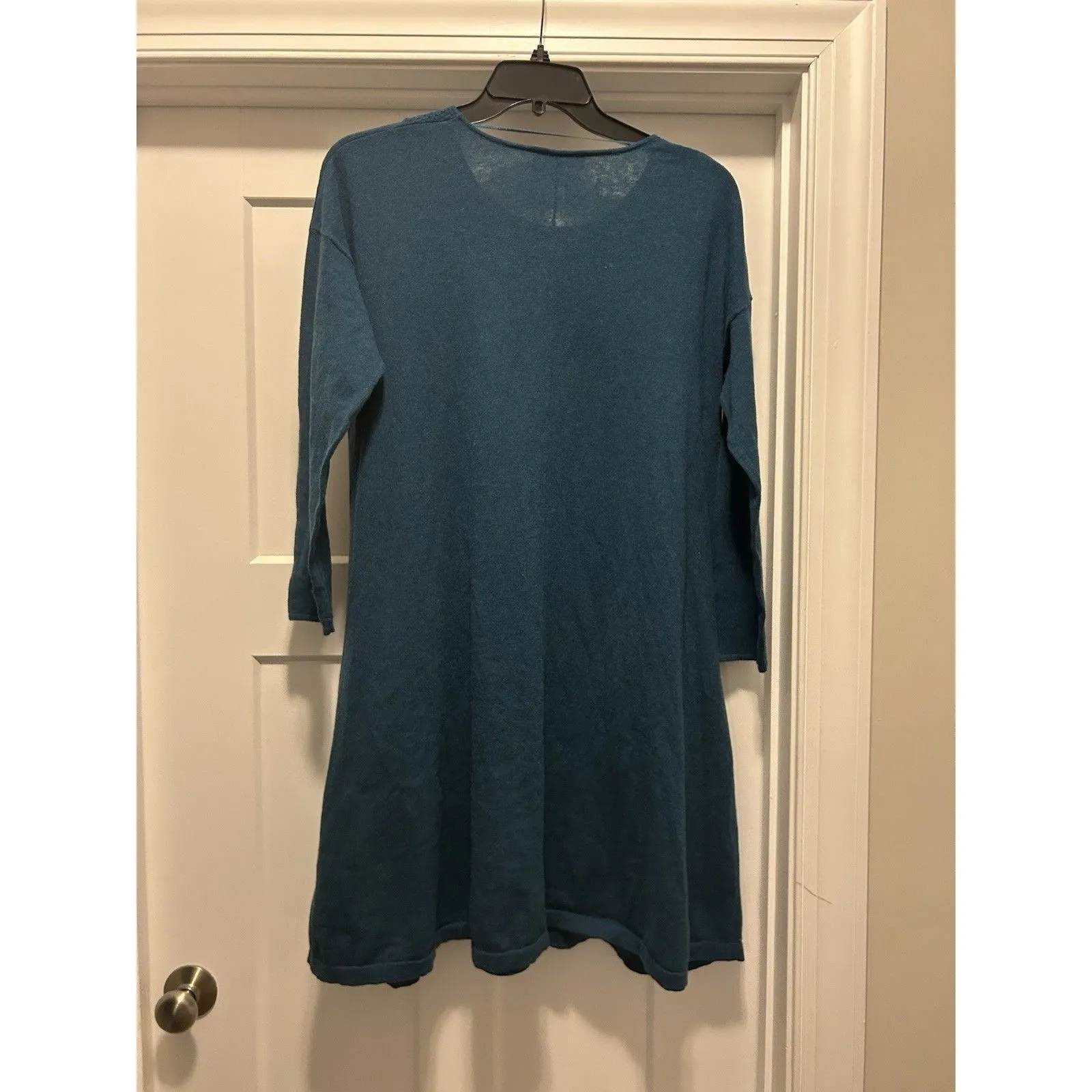 Seasalt Heartfelt Swing Dress Blue Green Deep Teal Organic Cotton Wool Size 12 - Image 7