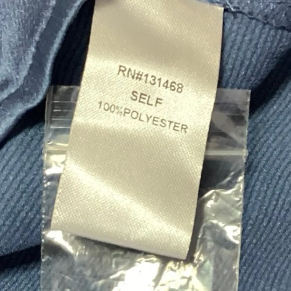 Vici Women's Blue Silk Satin Button Down Collar Long Sleeve Shirt Blouse Top S - Image 4