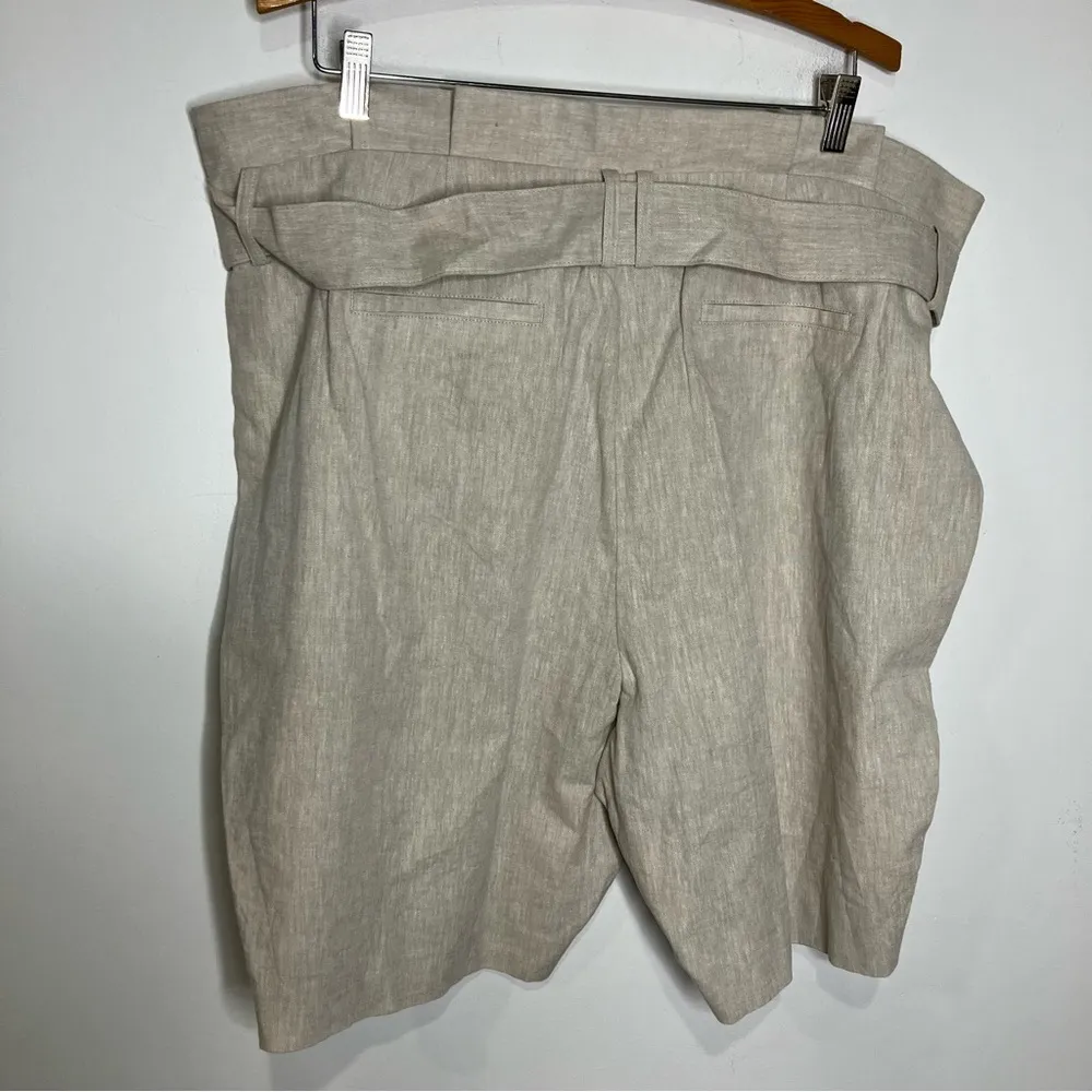 Boden linen cotton Blend shorts paperbag waist 9” tan new with tags women’s 16‎ - Image 6