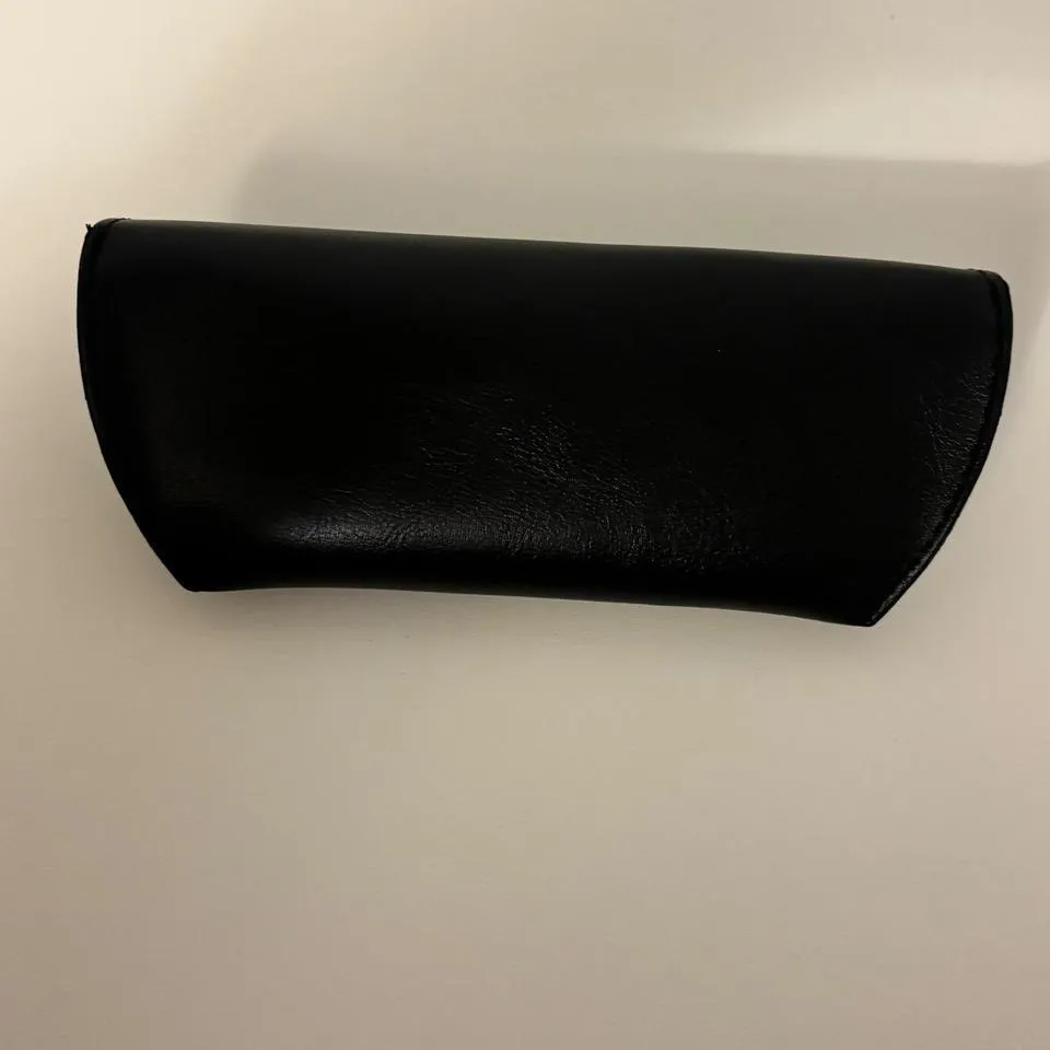 DIFF Black Faux Leather Sunglasses Case Foldable Snap Closure - Image 6