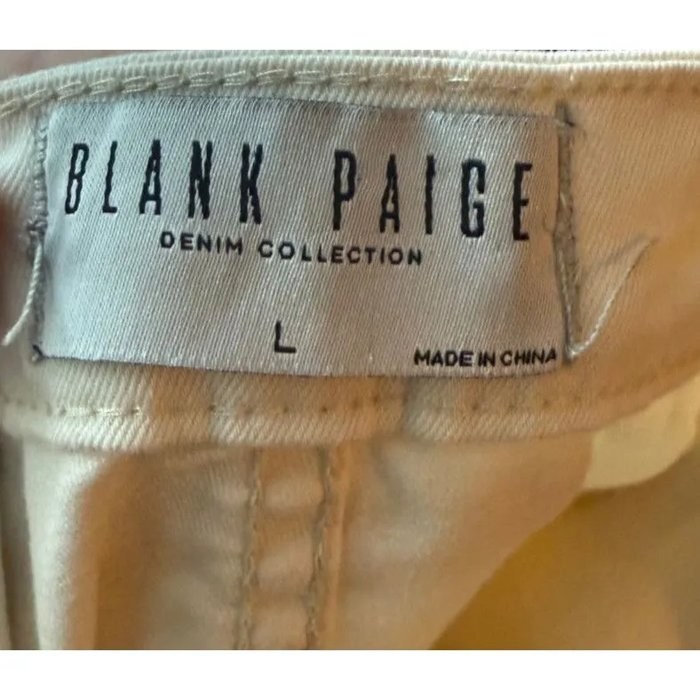 Flare Jeans Bell Bottoms Blank Paige Cream Size Large Stretch - Image 6