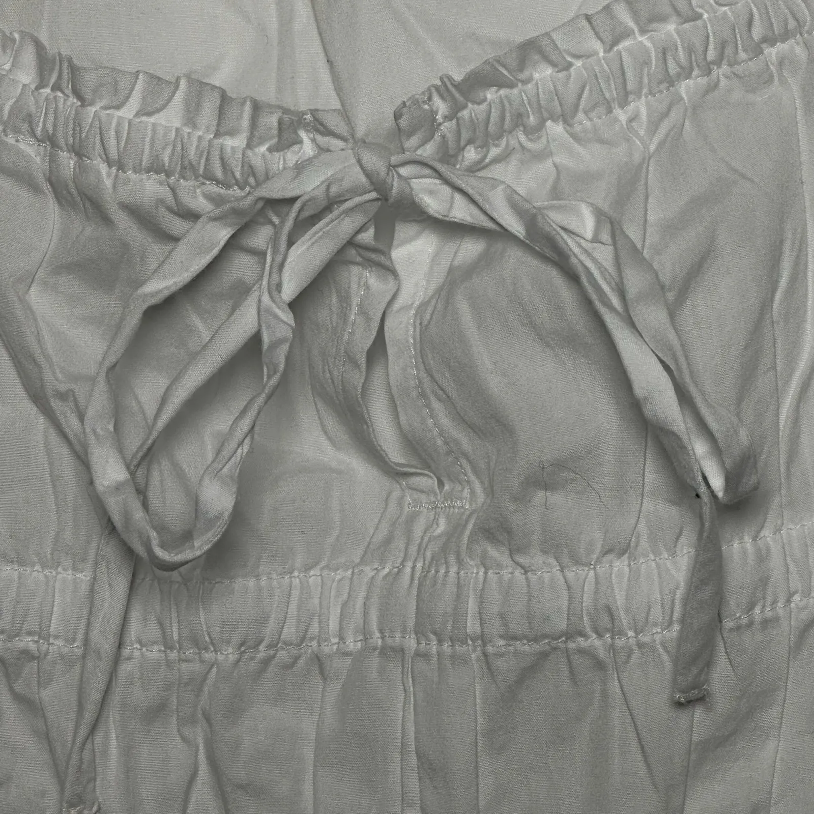 Madewell White Cotton Square Neck Smocked Boho Peplum Tank Top Women's XXL - Image 8