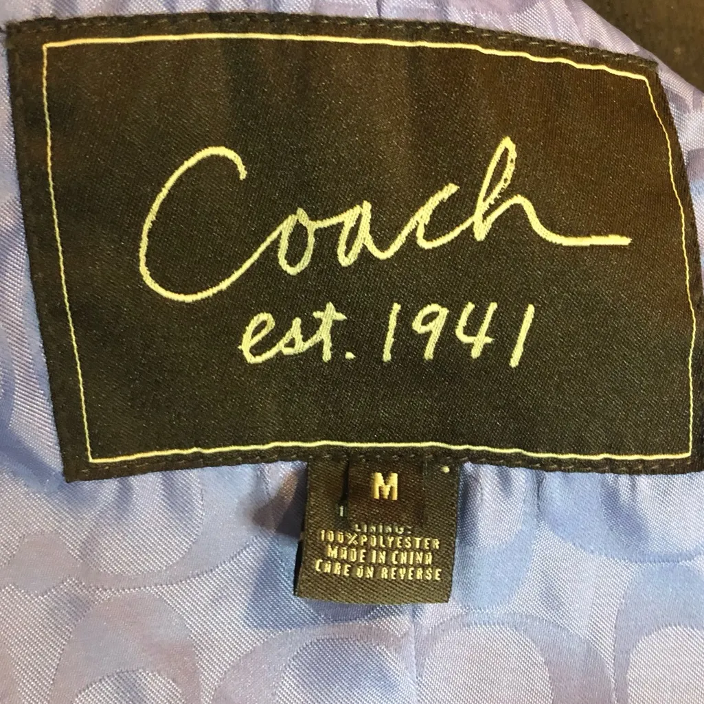 COACH Single Breasted Brown Wool Belted Fully Lined Coat Sz Med - Image 12