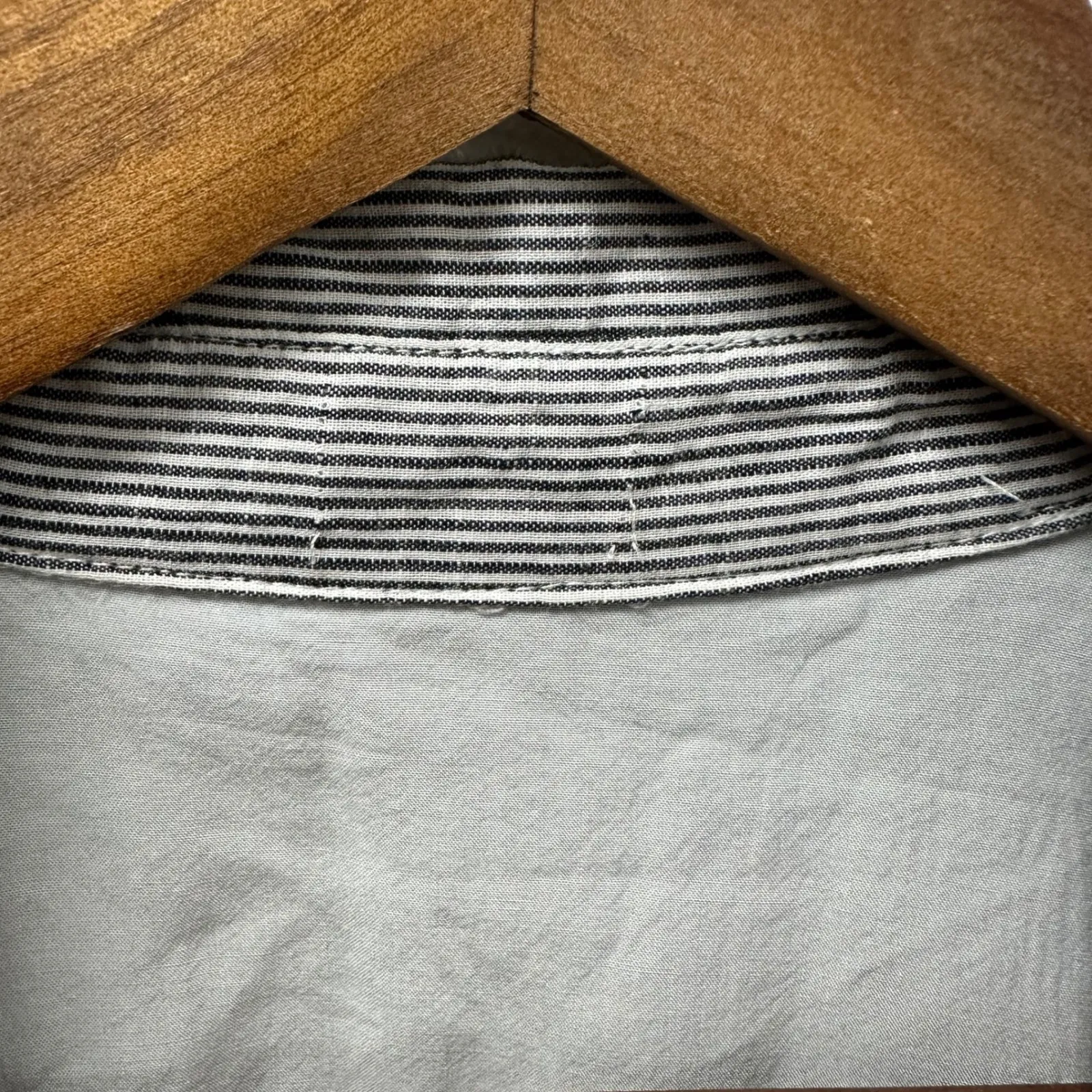 Unbranded Linen Cotton Blend Midi Shirt Dress Striped Size M Blue Size M - Image 5