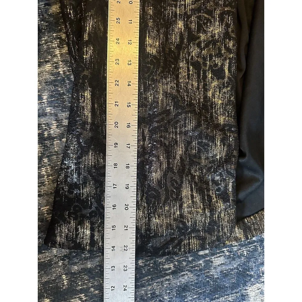 Bobeau Jacket Open Black Metallic Long Sleeve Lightweight Women's Medium Stretch - Image 6