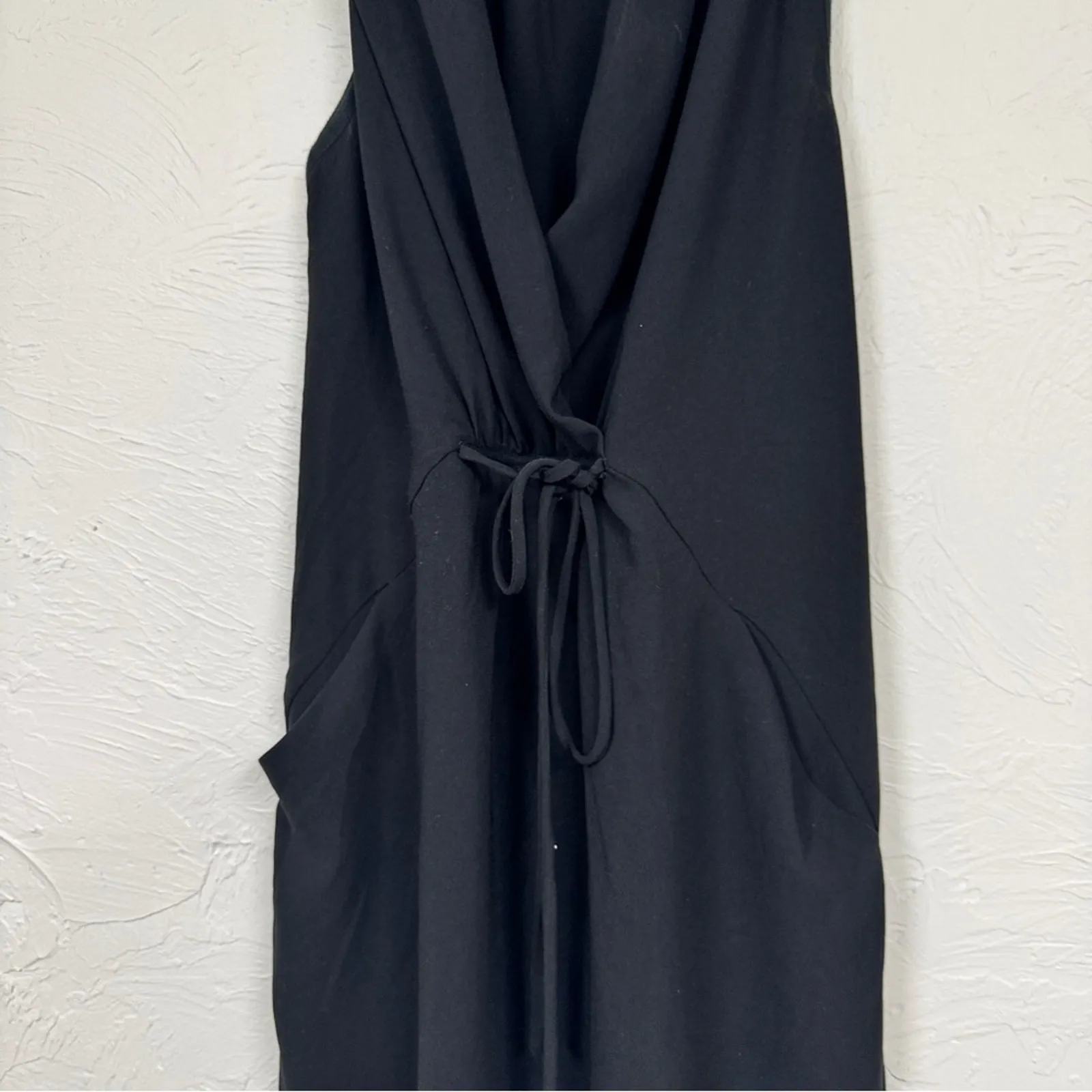 Wilfred Black Draped Mini Dress Womens M Preppy Classic Business Casual Goth - Image 2