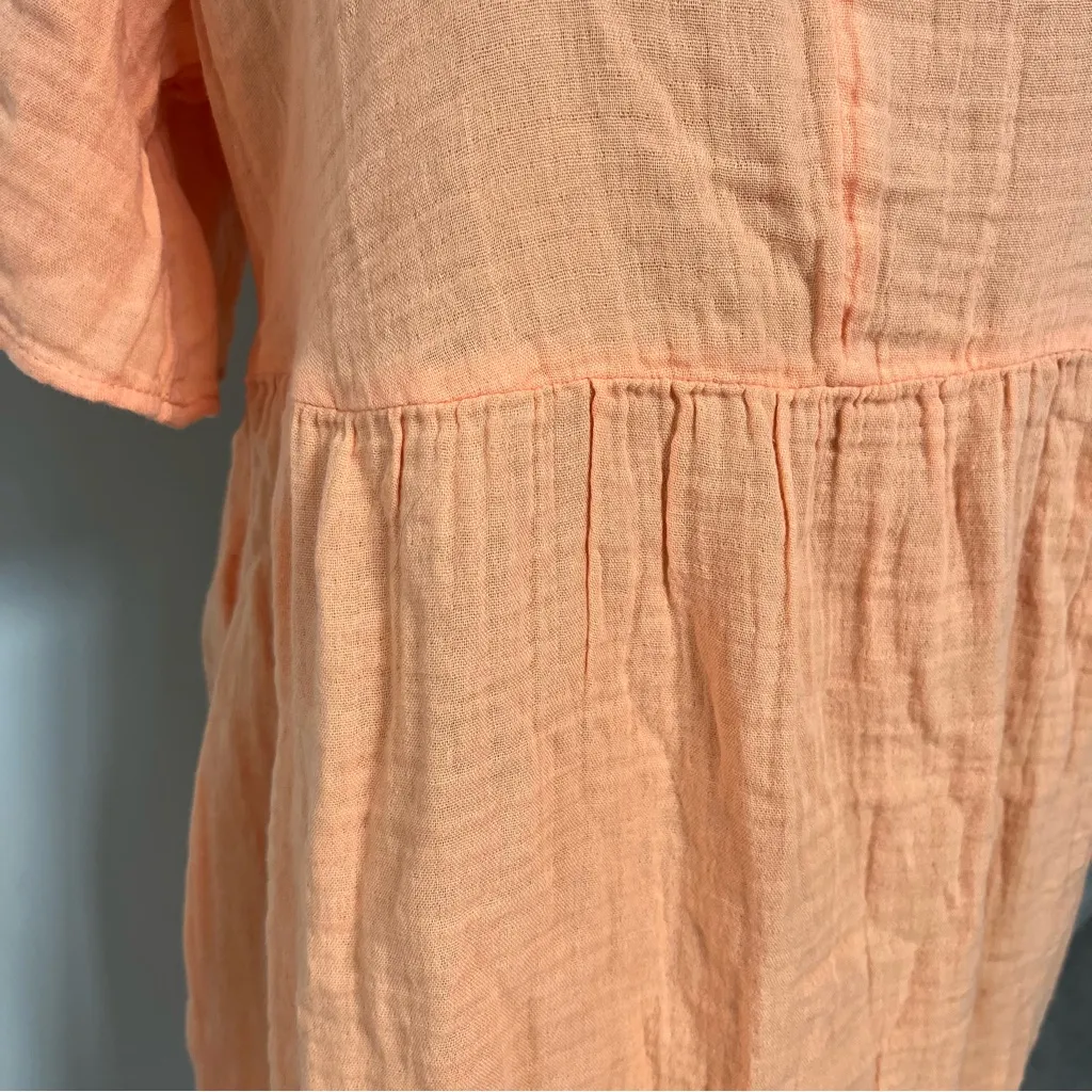 Old Navy Women’s Short Sleeve Demi Swing Dress Blossom Petal Orange Size M NEW - Image 4