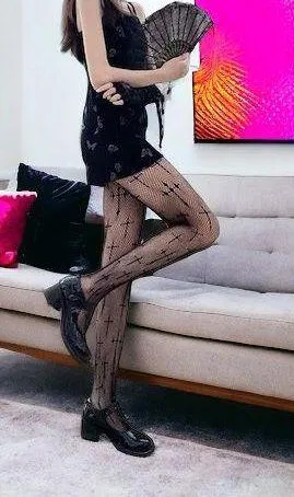 Cross Pattern Fishnet Tights, Hollow Out High Waist Mesh Pantyhose, Women's Stockings & Hosiery One Size 100% Polyester Black - Image 3