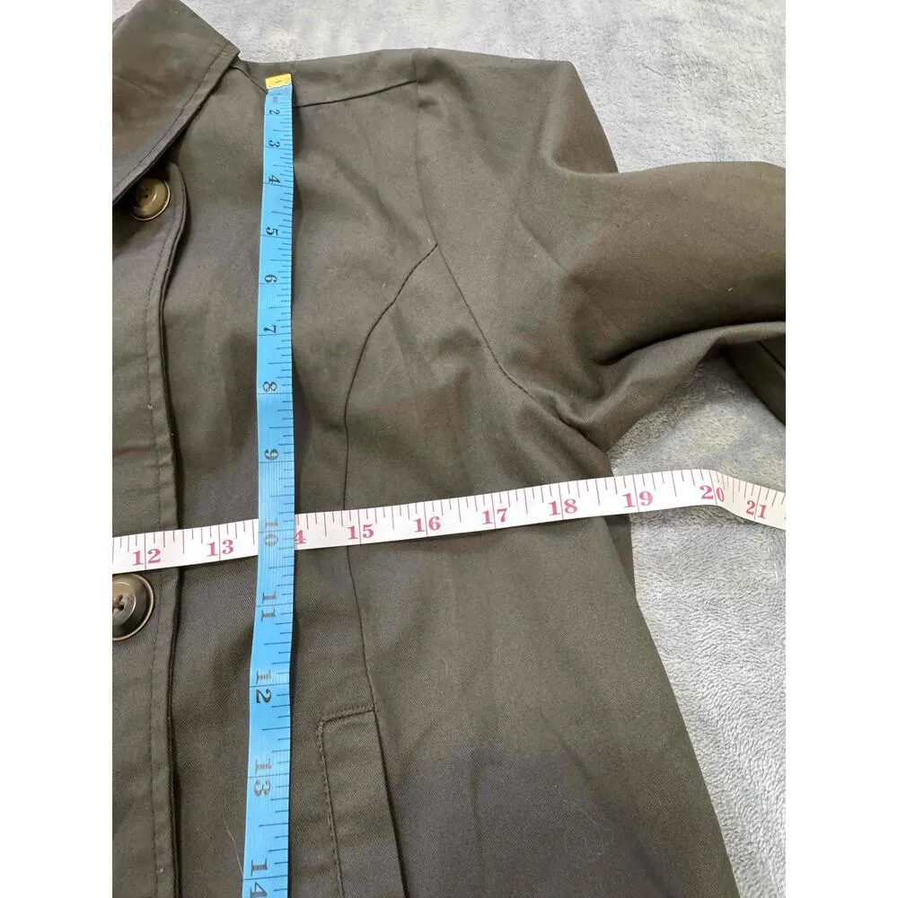 Tommy Hilfiger Olive Green Double Breasted‎ Button Vintage 2013 Jacket Size 8 - Image 3