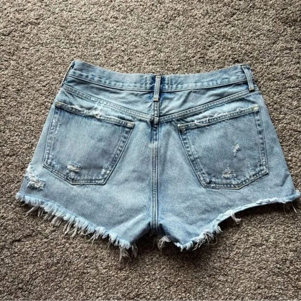 AGOLDE Parker Vintage Cut Off Shorts Blue Frayed Womens 29 - Image 6