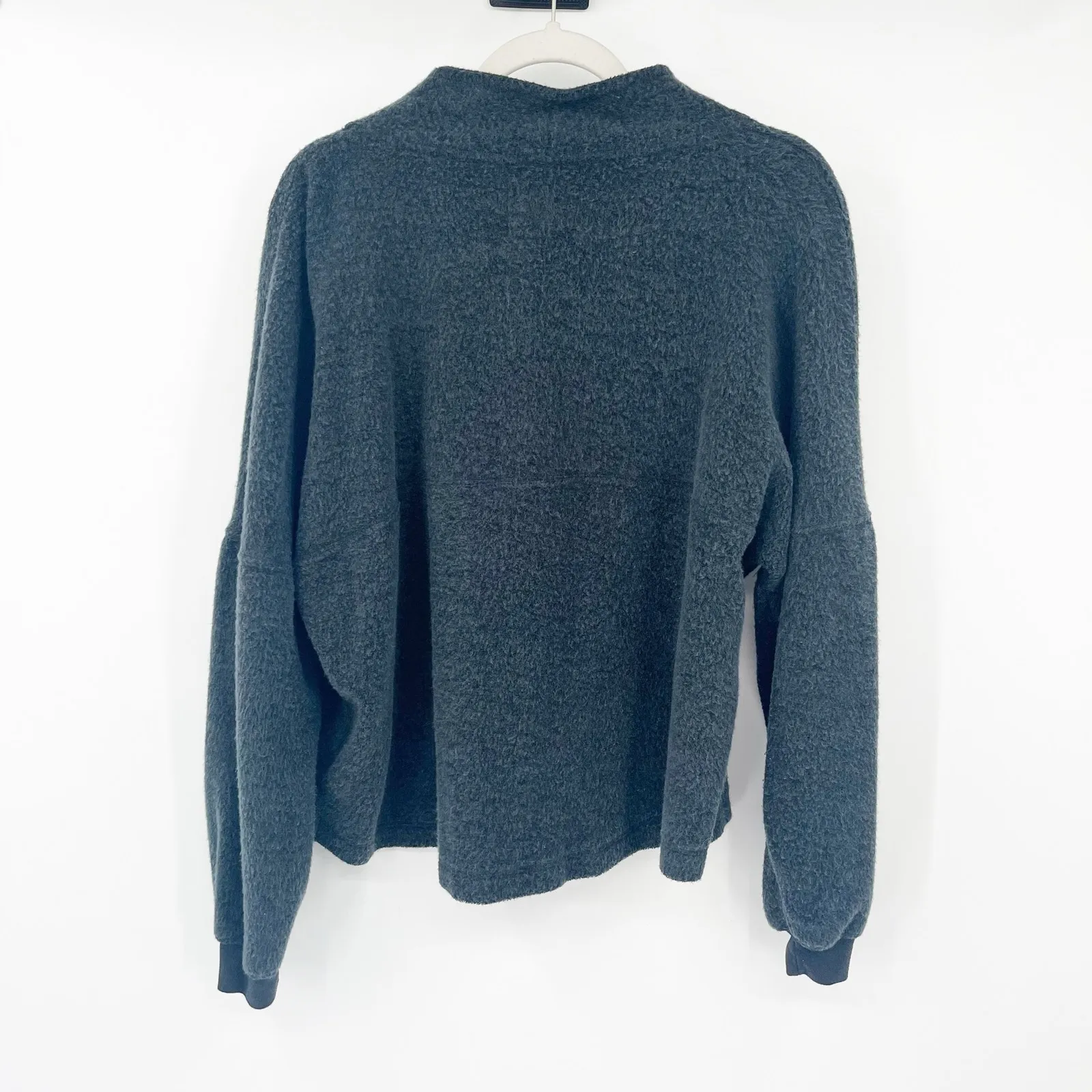 Soft Serve Womens Organic Cloud Cotton Cozy‎ 1/4 Zip Hoodless Hoodie Size L Gray Size L - Image 7