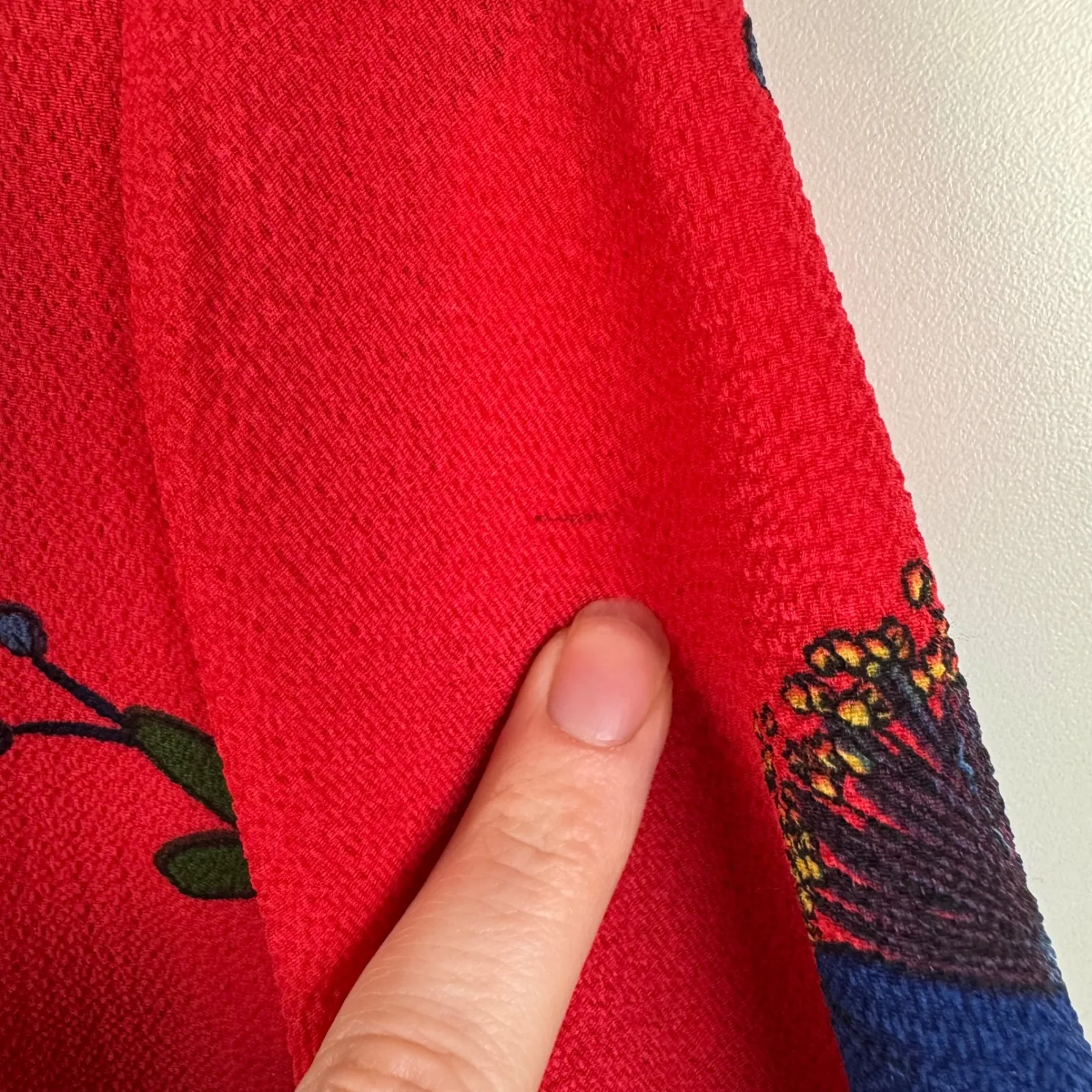 Jacqueline de Yong Red Floral‎ Midi Dress Size 38 Boho Cottage Lightweight Flowy Size M - Image 6