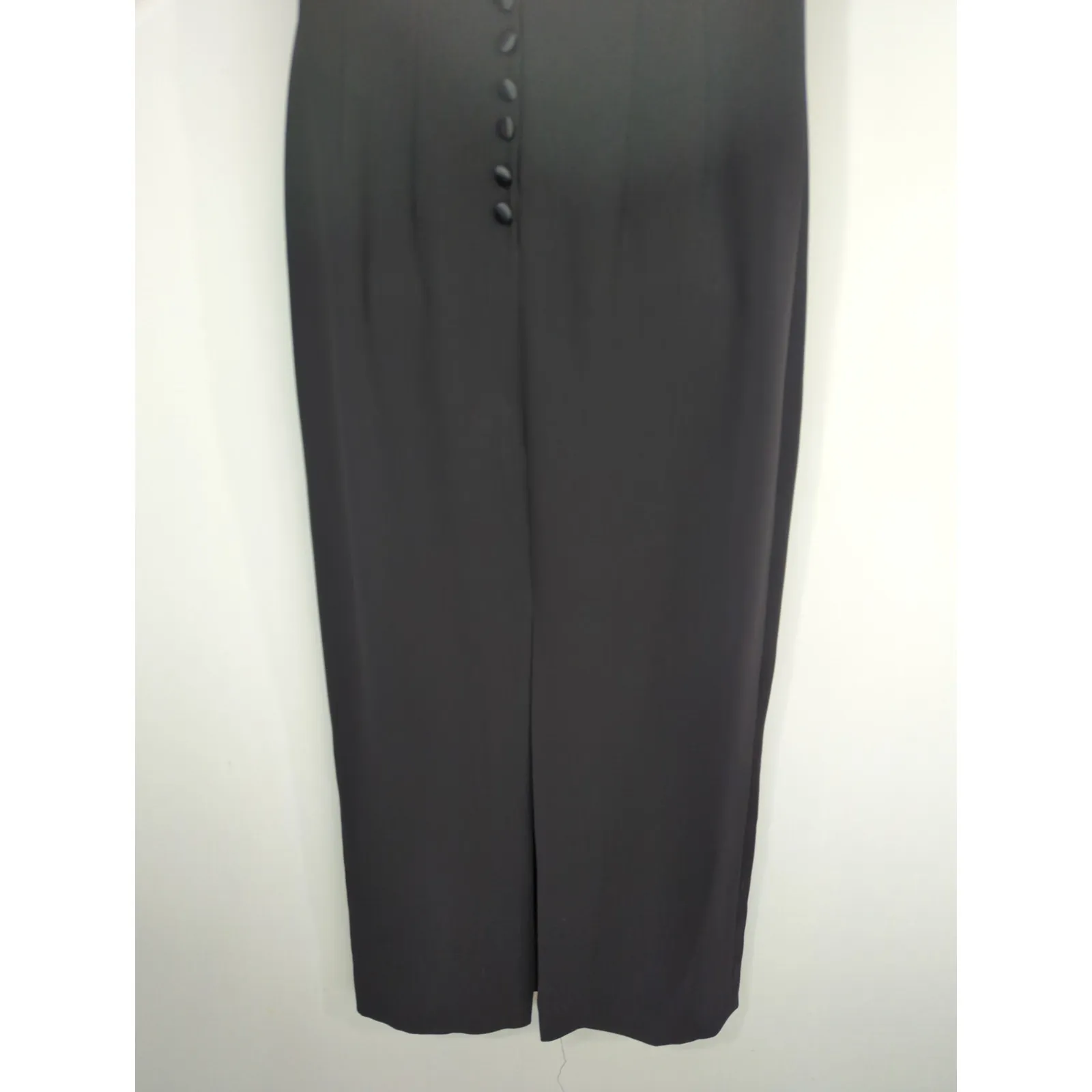 Donna Morgan Lacey Full Length Column Gown - Size 8 - Black Formal Wedding Gala - Image 7