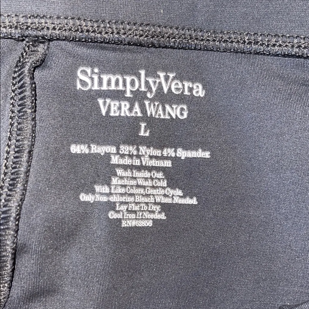 Simply Vera Vera Wang Midnight Black High-Waisted Leggings – Size L - Image 2
