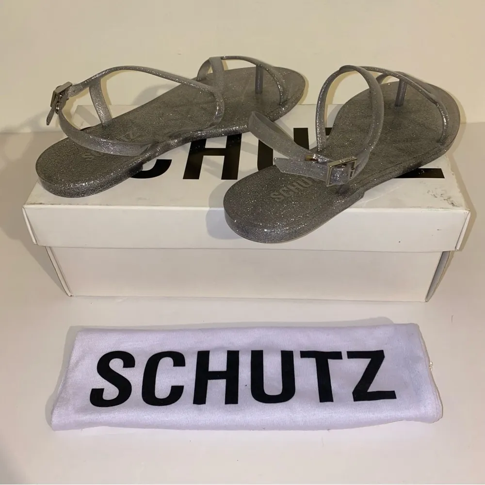 Schutz Tanner Strappy Sandals Size 6 In Women’s Color: Prata (Sparkly Gray) 🆕 - Image 8