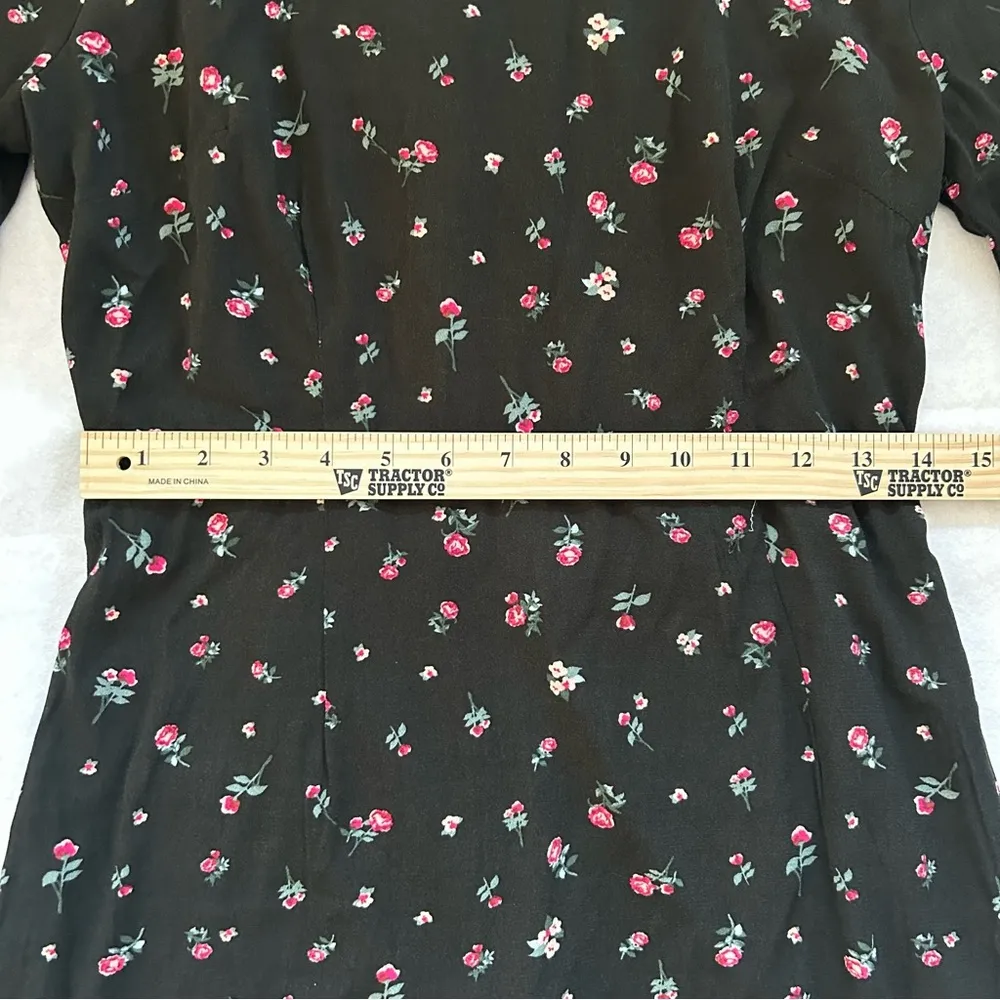 Rewind Black Floral Long Sleeve Lightweight Dress Size Large NEW with Tags - Image 6