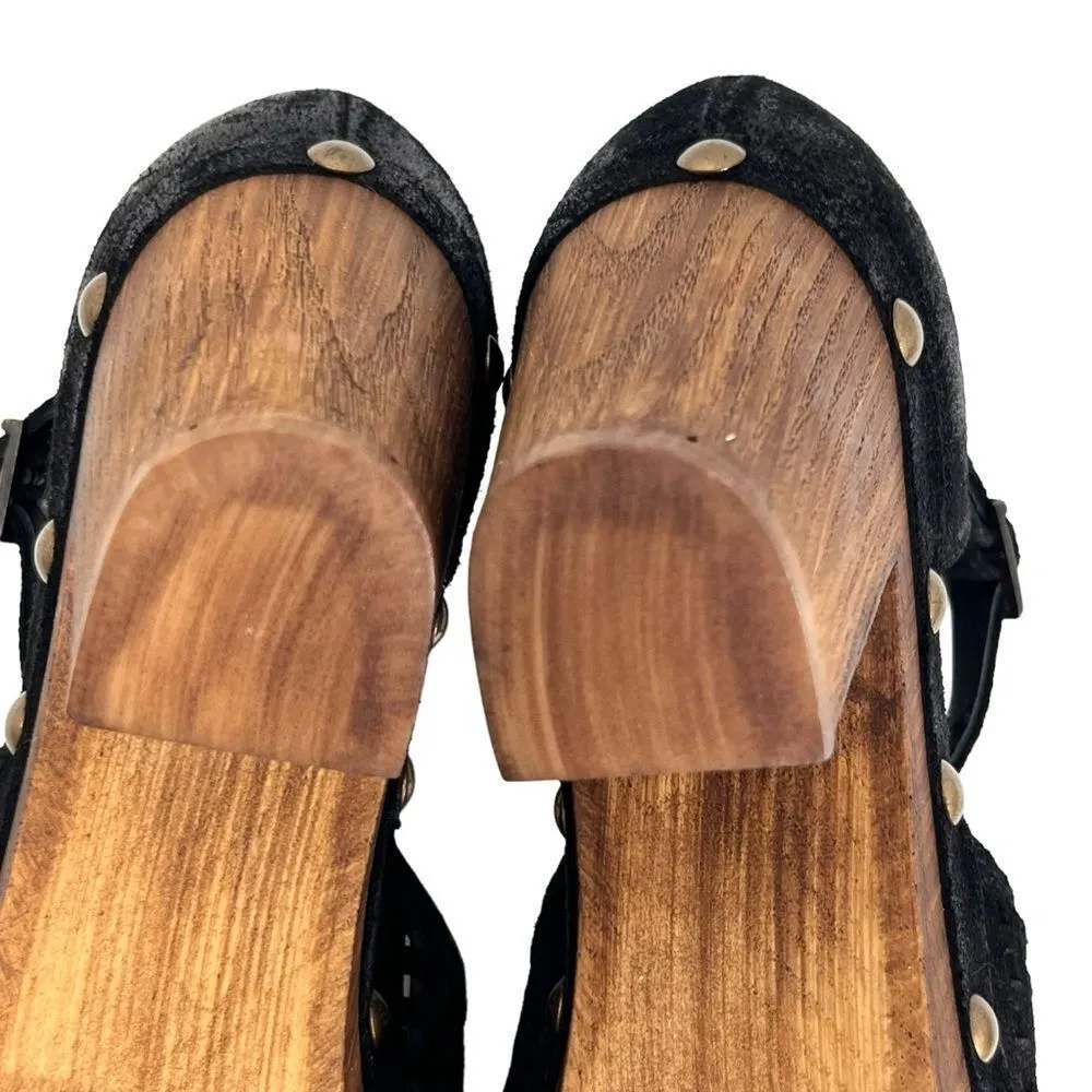 Eric Michael Black Wood Gigi Clog Sandals - Image 13