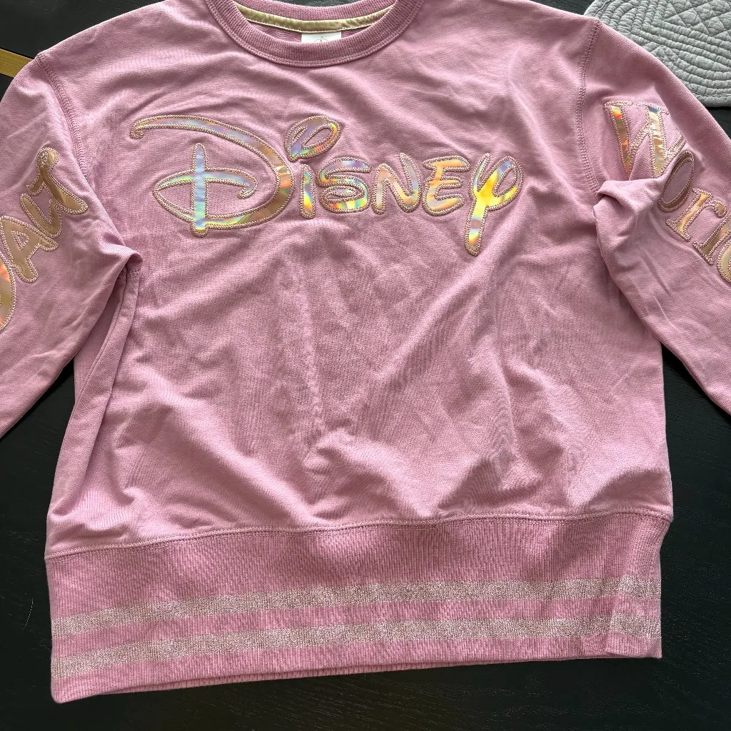 Disney EARidescent Collection 50th Anniversary Sweatshirt Pink Size X-Small EUC - Image 2